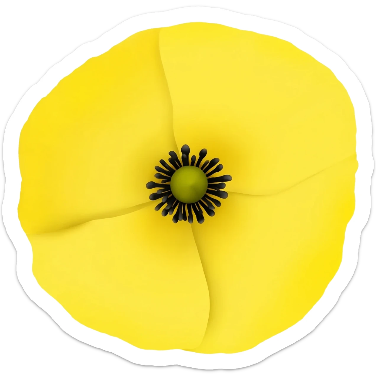 Yellow poppy sticker