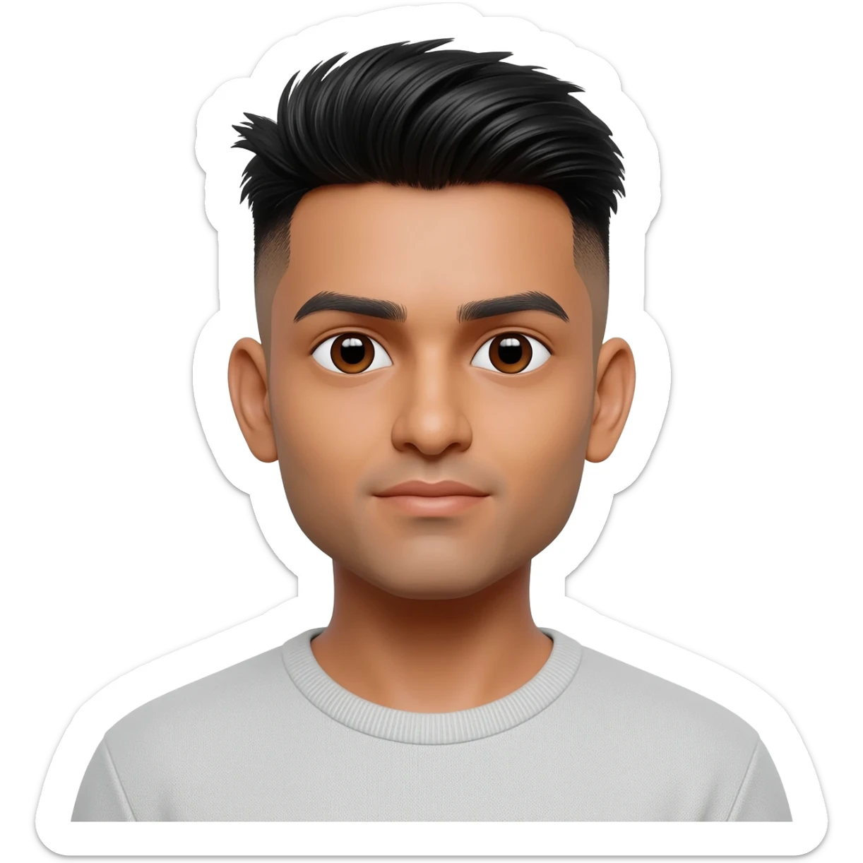 Indian man at 25 years old fade hair cut  sticker