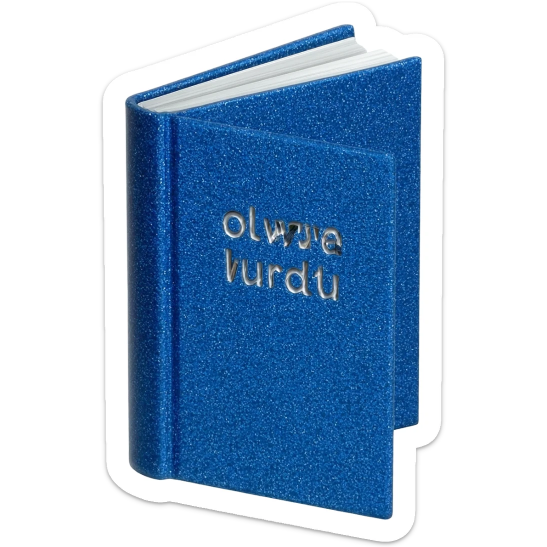 blue glittery book sticker