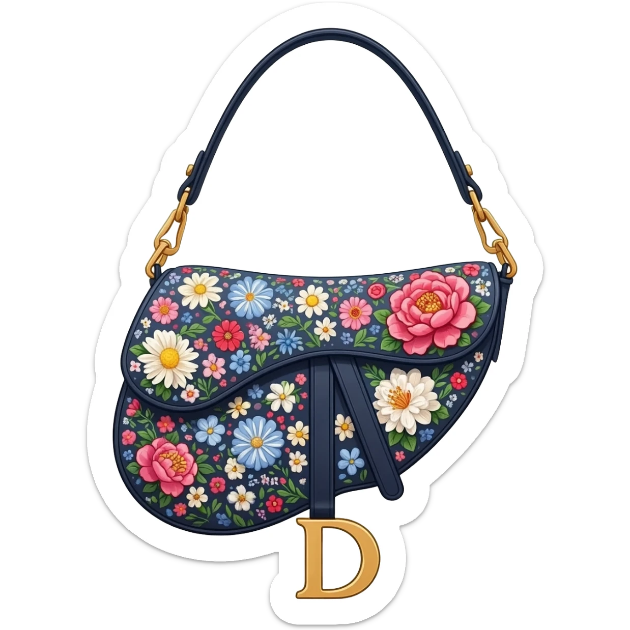 floral dior saddle bag sticker