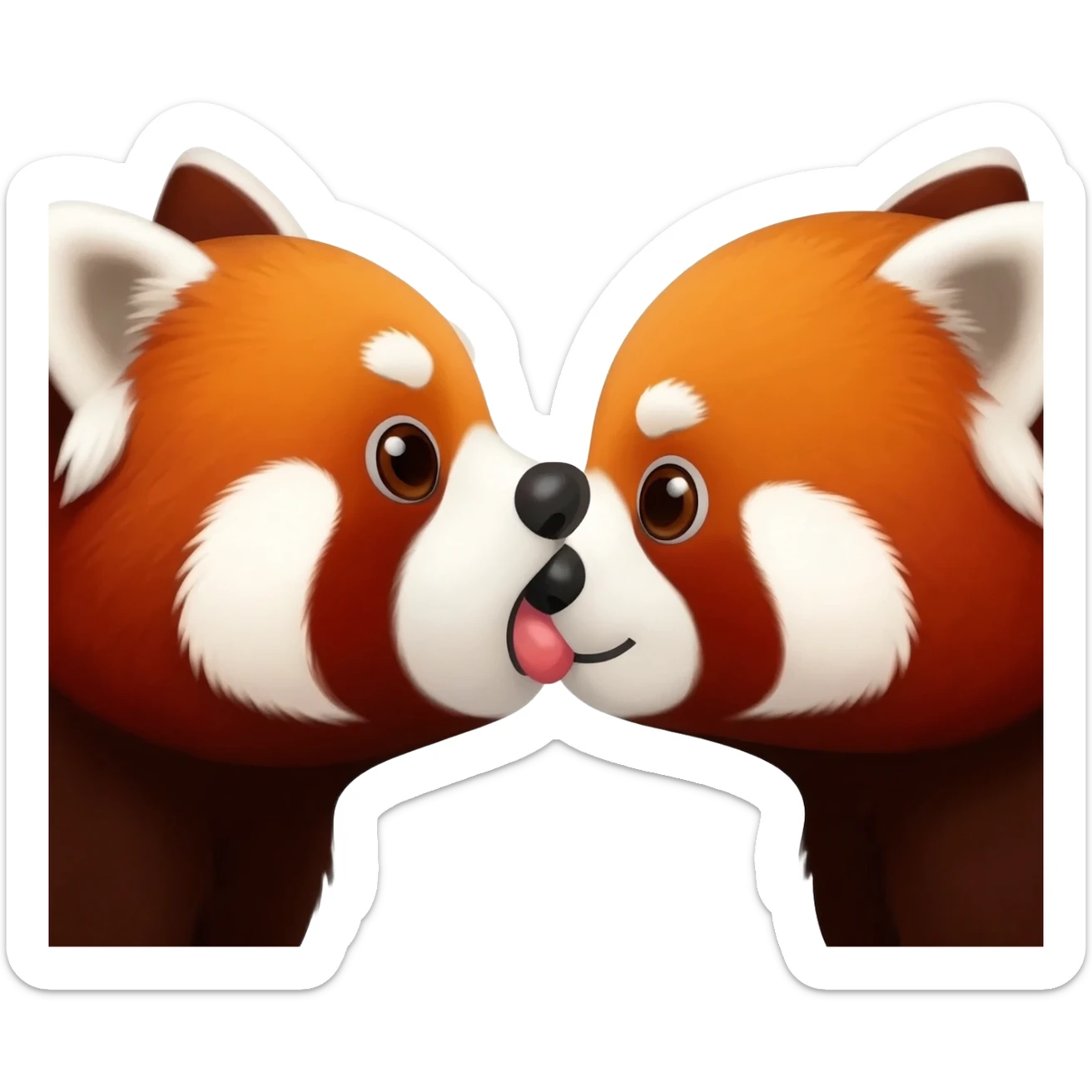 Red panda kiss sticker