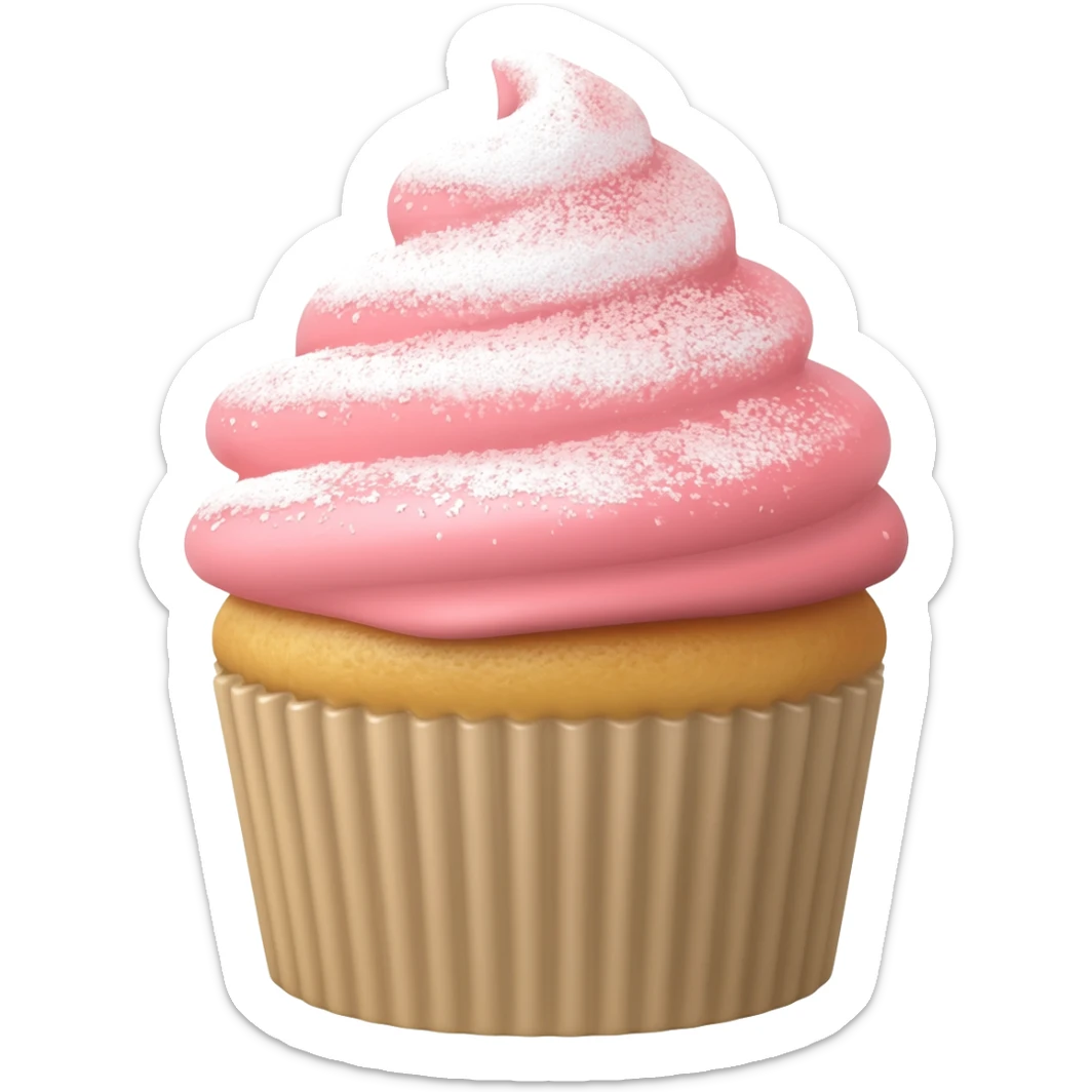 Cupcake with pink icing sticker