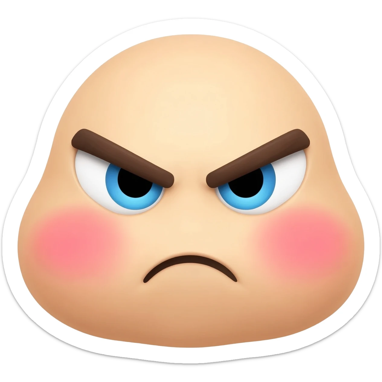 Yellow emoji adorable angry face sticker