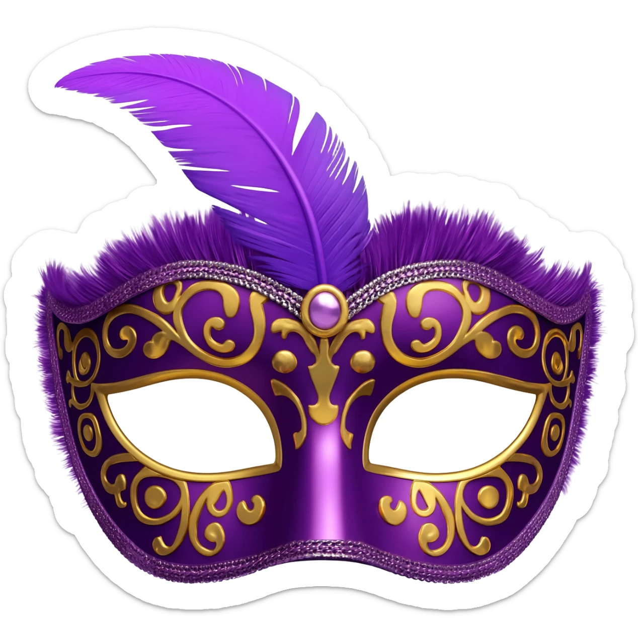 purple carnival mask sticker