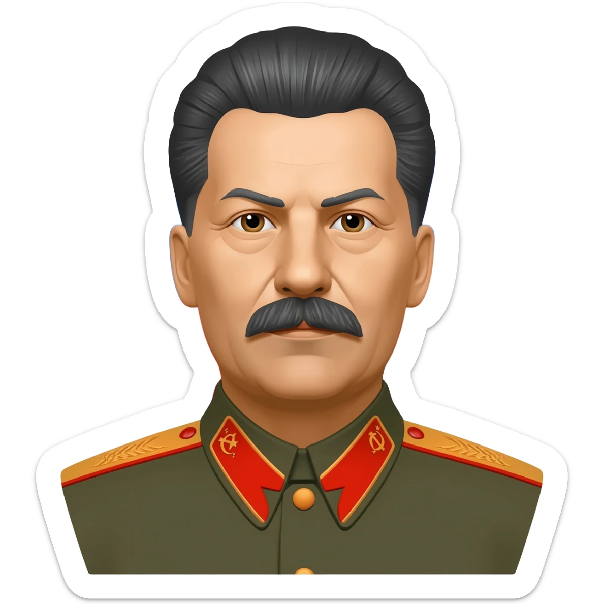 Joseph stalin ve arkasında Sovyetler birliği bayrağı olsun sticker