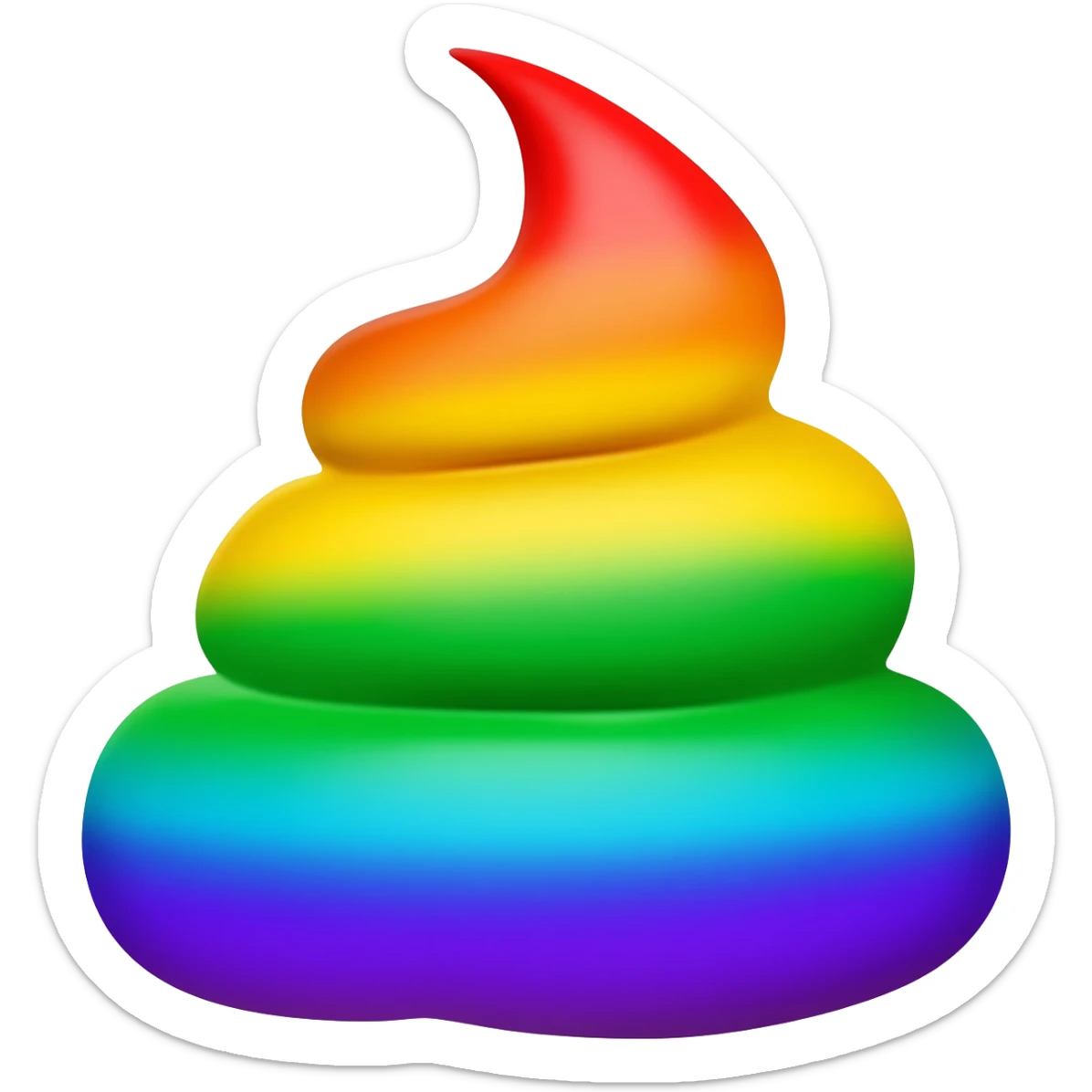 Rainbow poop emoji sticker