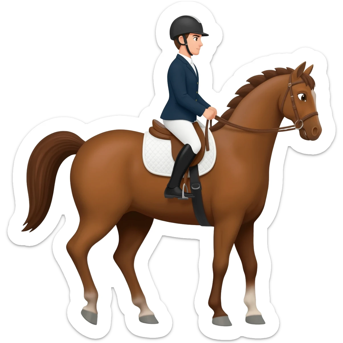 A horse with a rider sticker