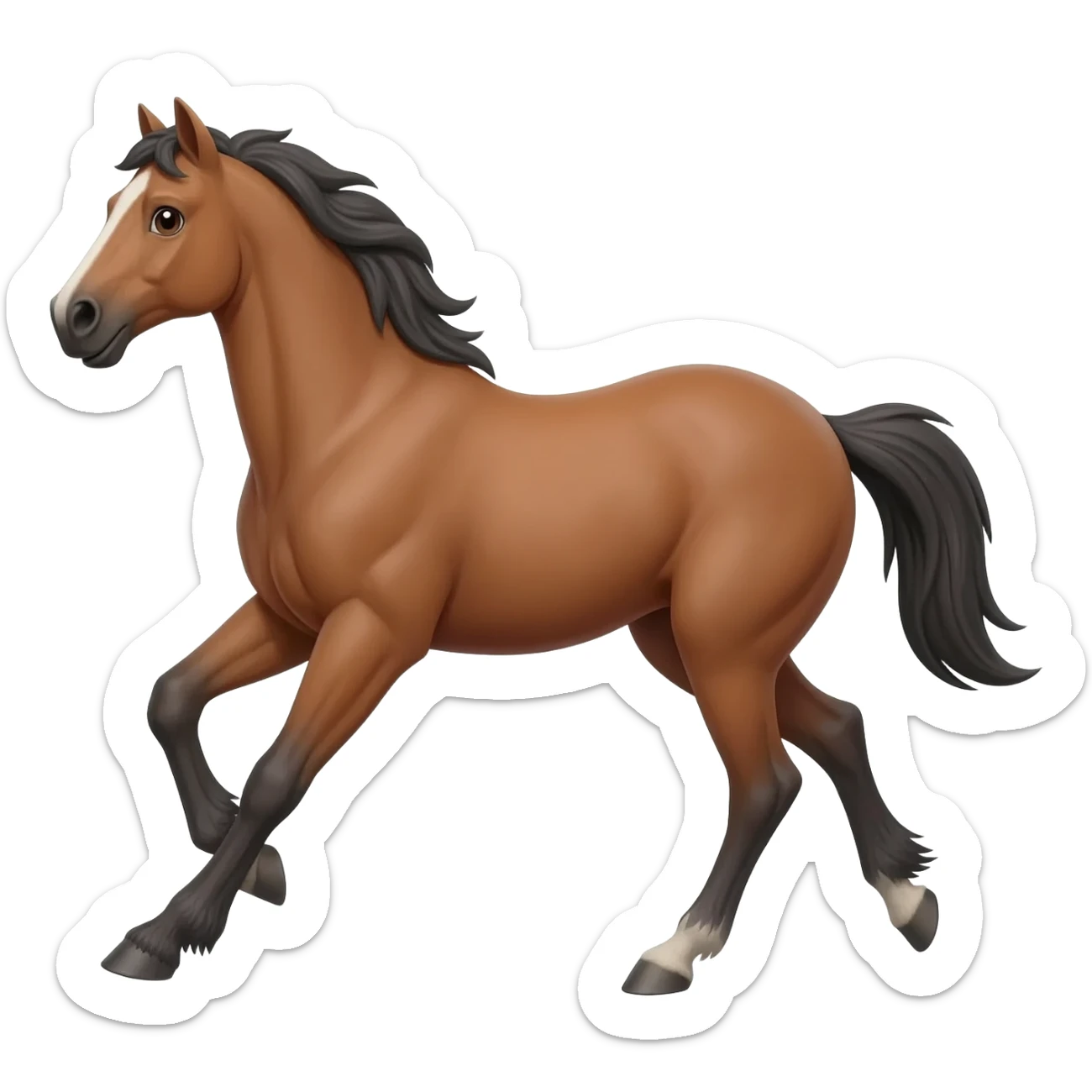 Horse running emogi sticker