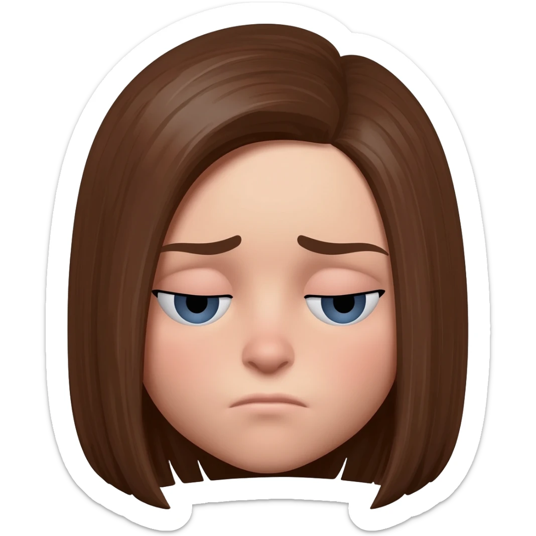 girl with tired eyes but resting sticker