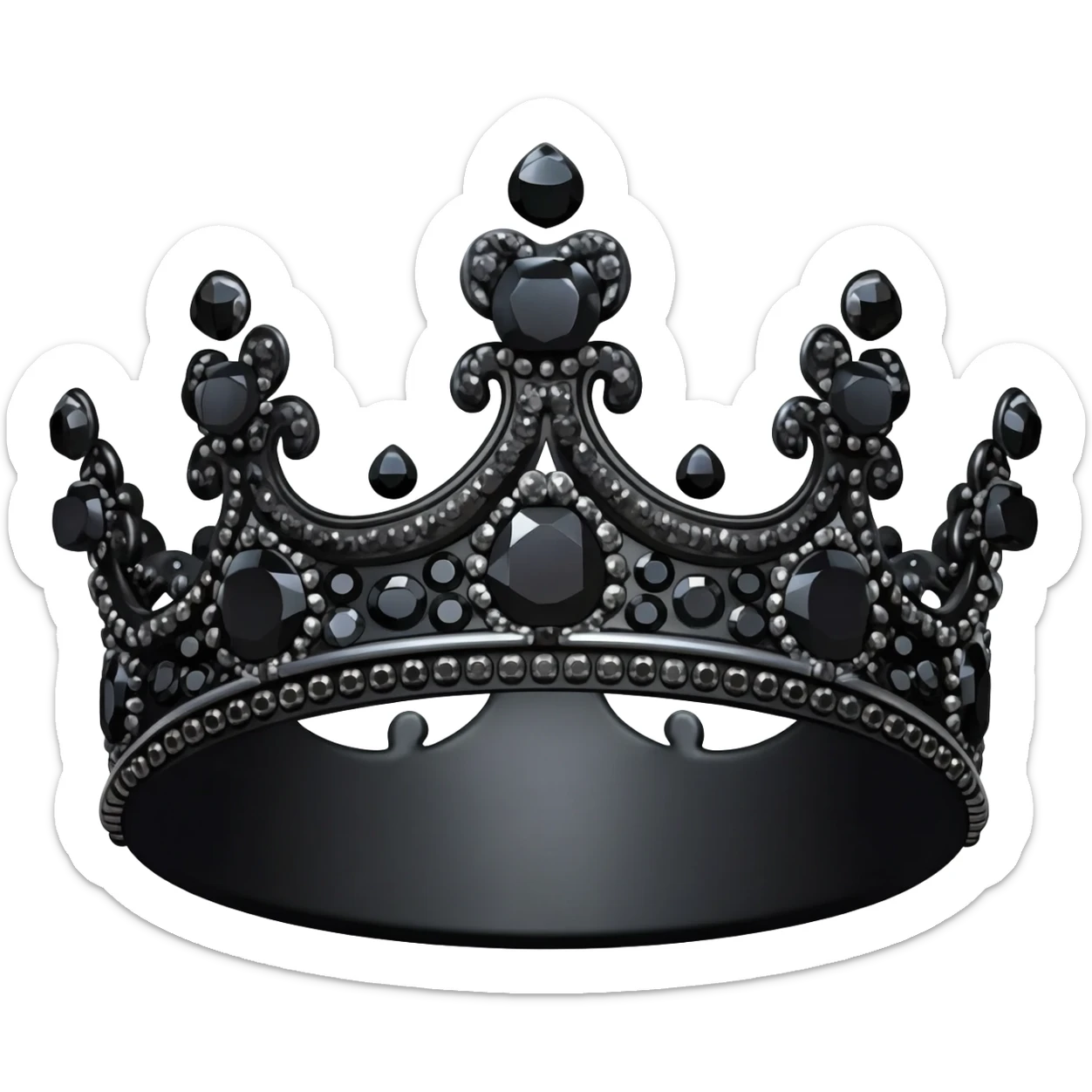 generate an improved black crown with black diamonds sticker