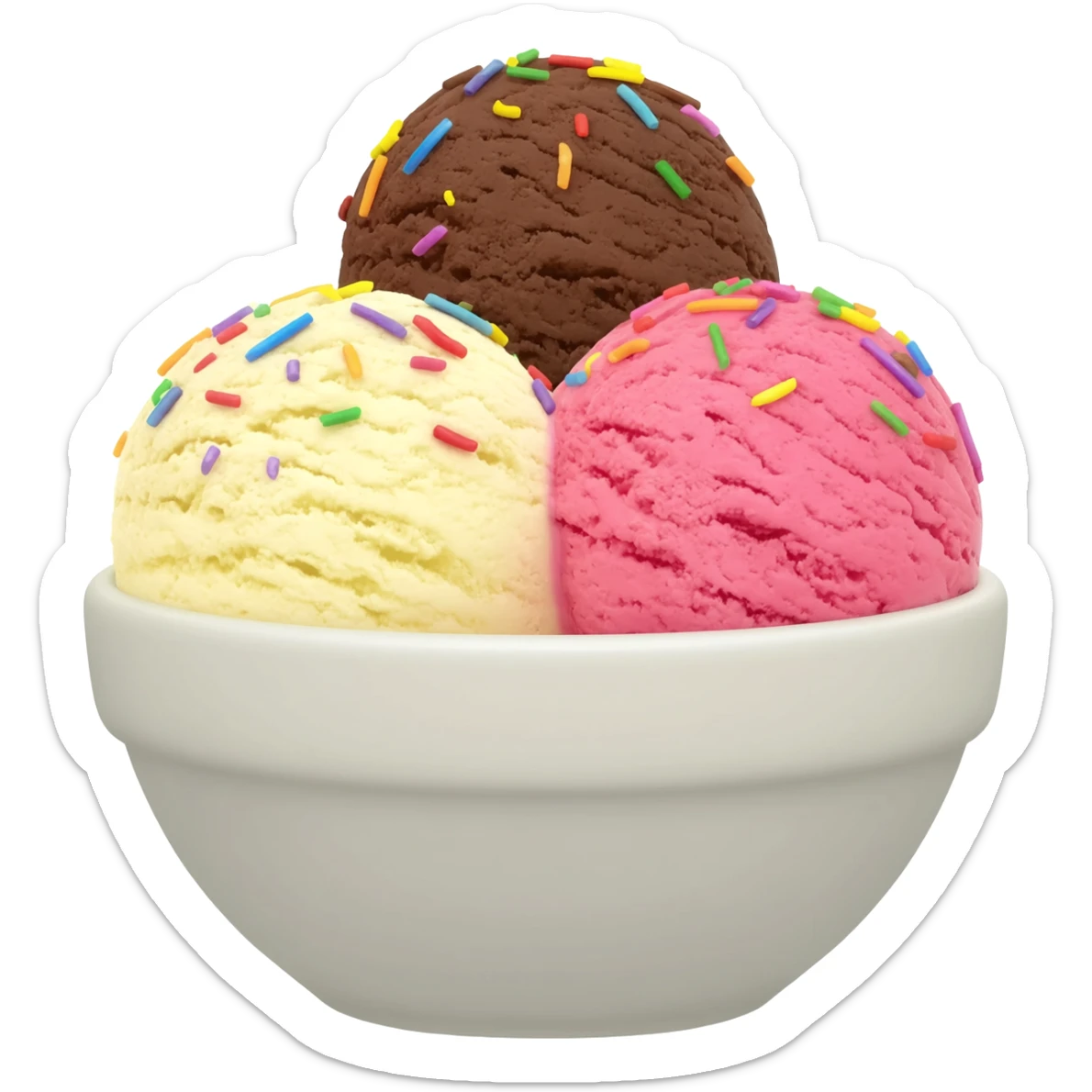 A sticker of Yummy Ice Cream bowl sticker