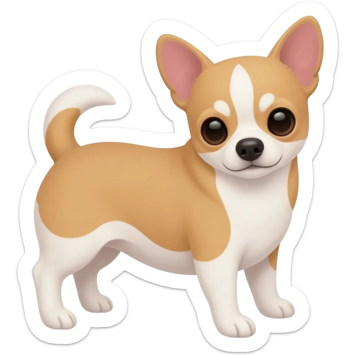 Chihuahua beige et blanc au ventre sticker