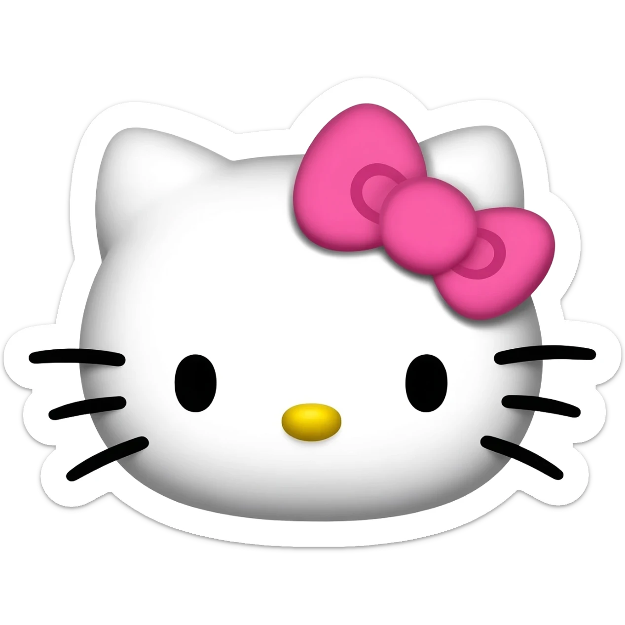Hello kitty face, pink bow sticker