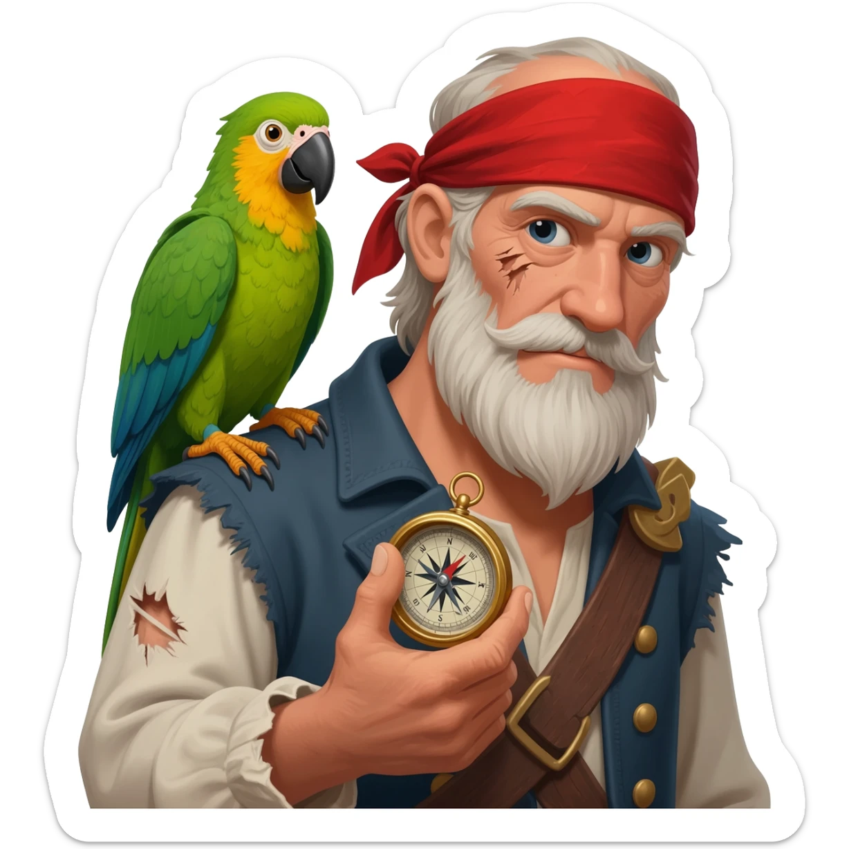 pirate and parrot sticker