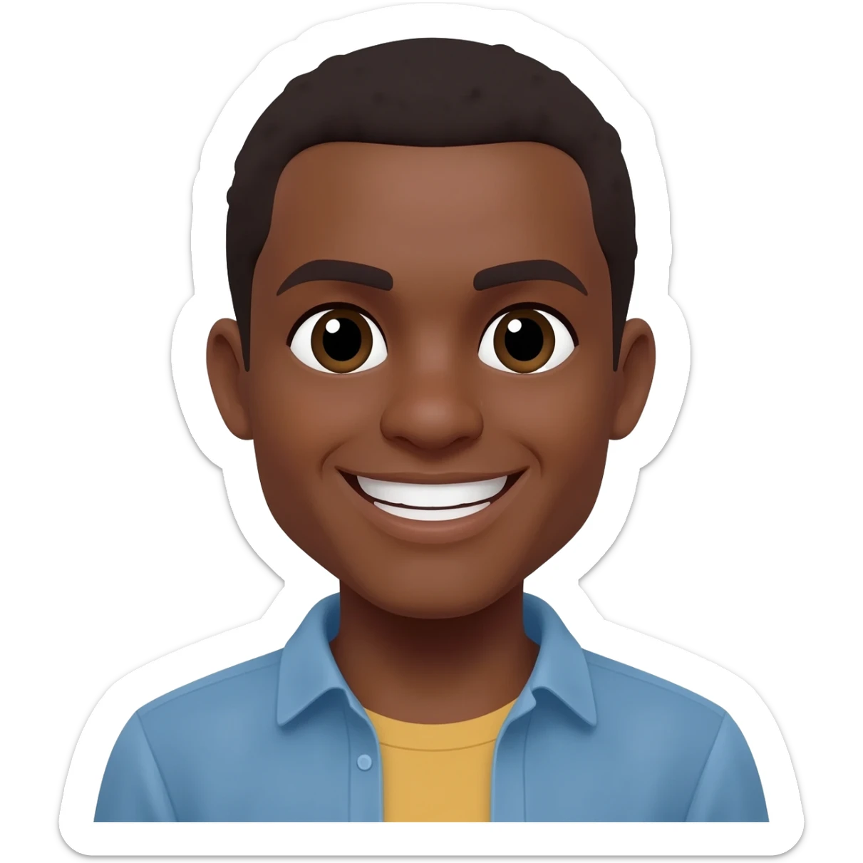 Smiley emoji black sticker