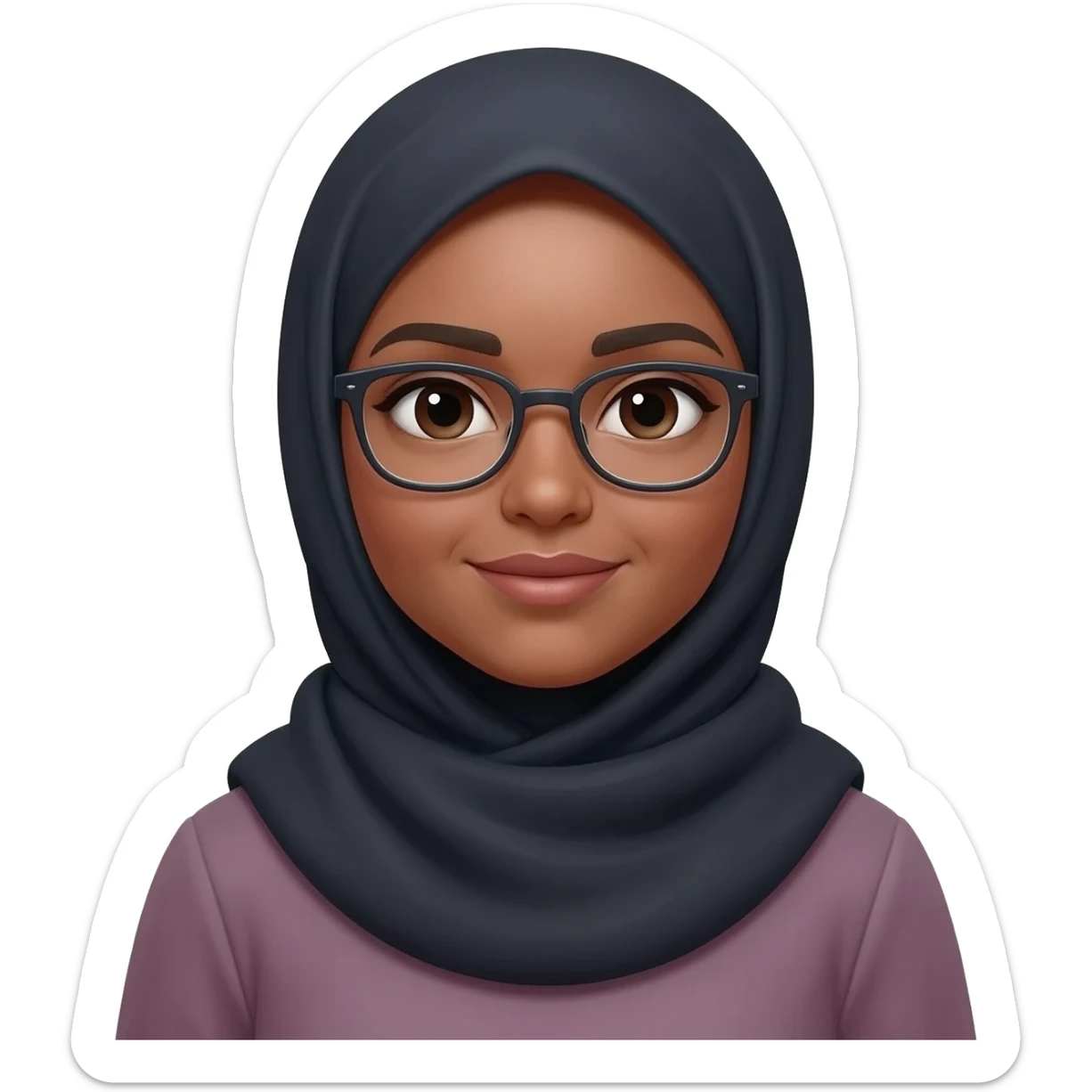 Light skinned Muslim woman w  glasses muslim sticker
