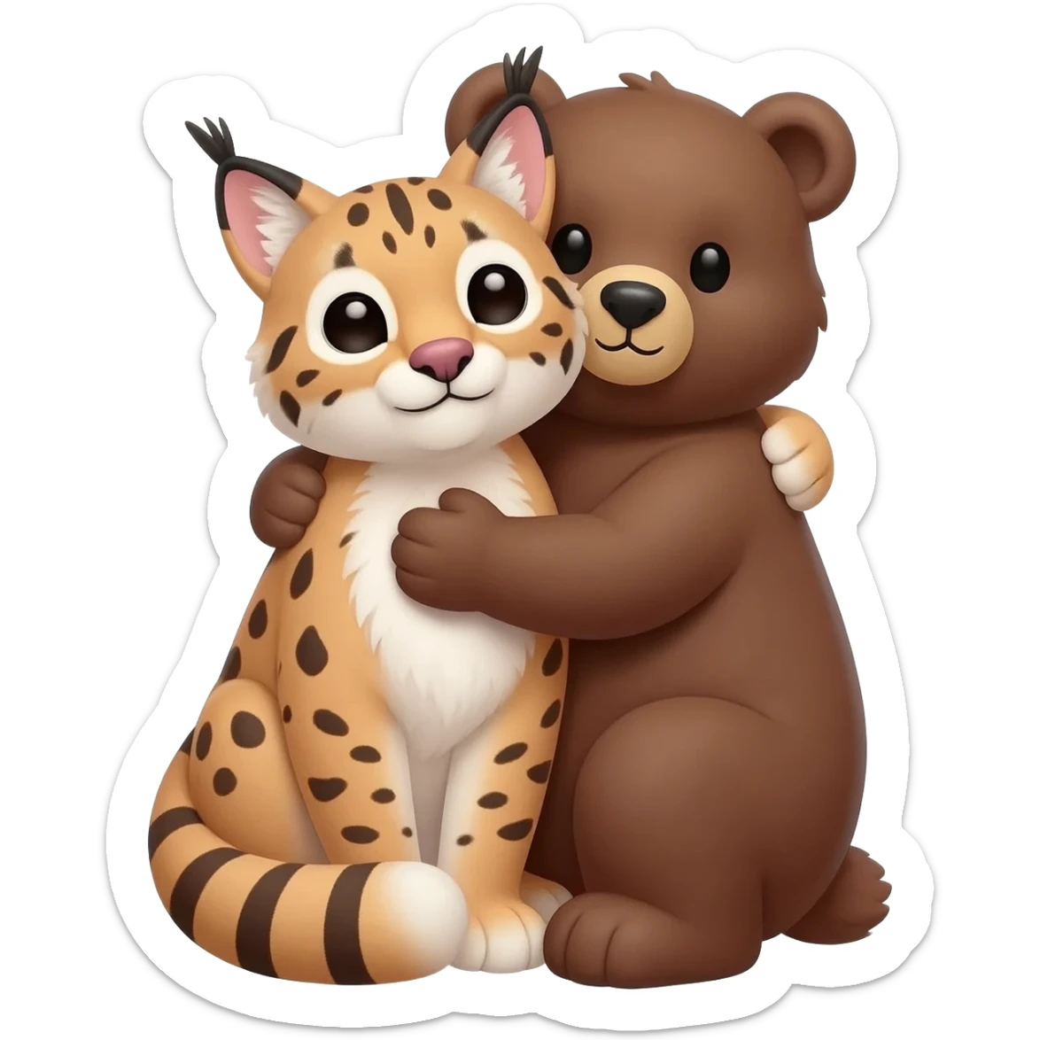 Snowdrop flower wit lovely bear hugs the lynx sticker