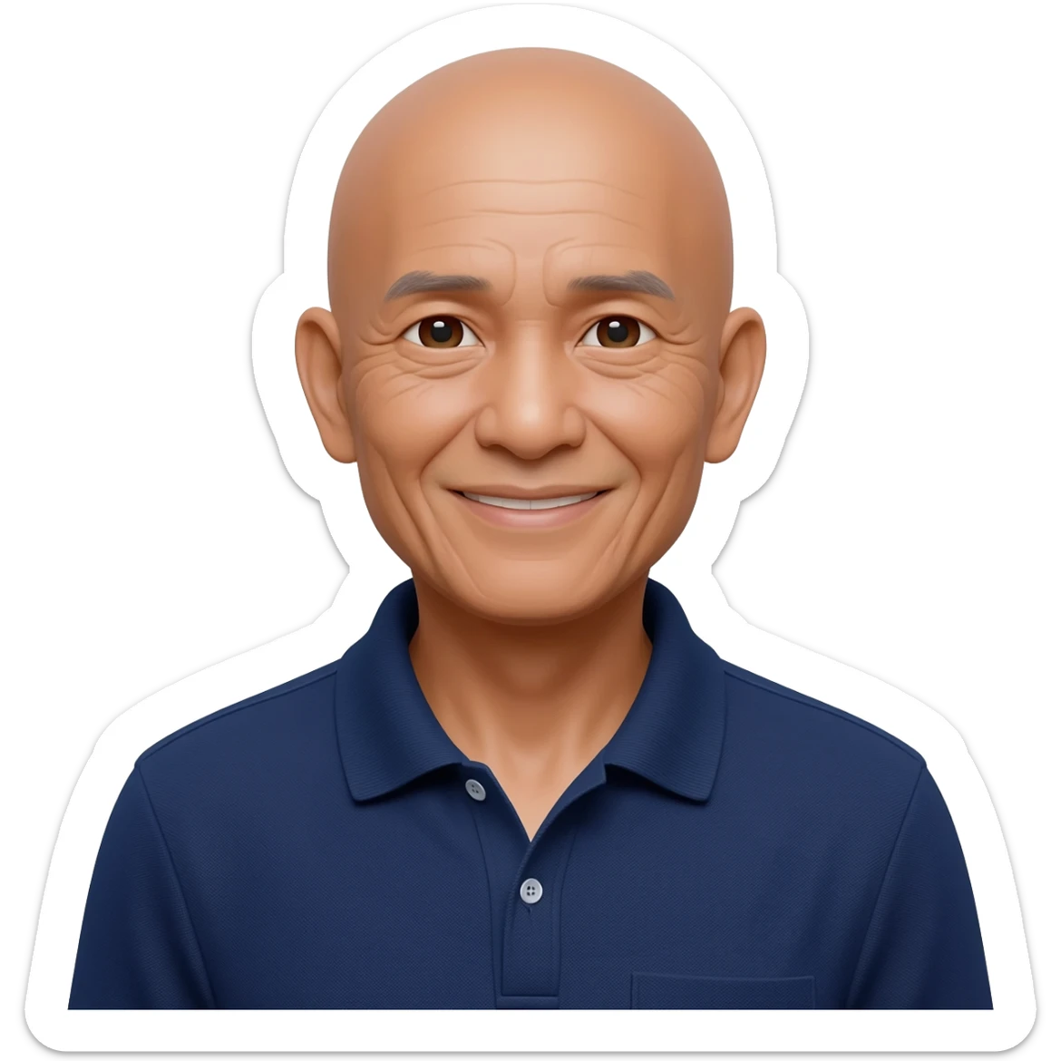 grandpa, tall, little to no grey hair, polo shirt, filipino sticker