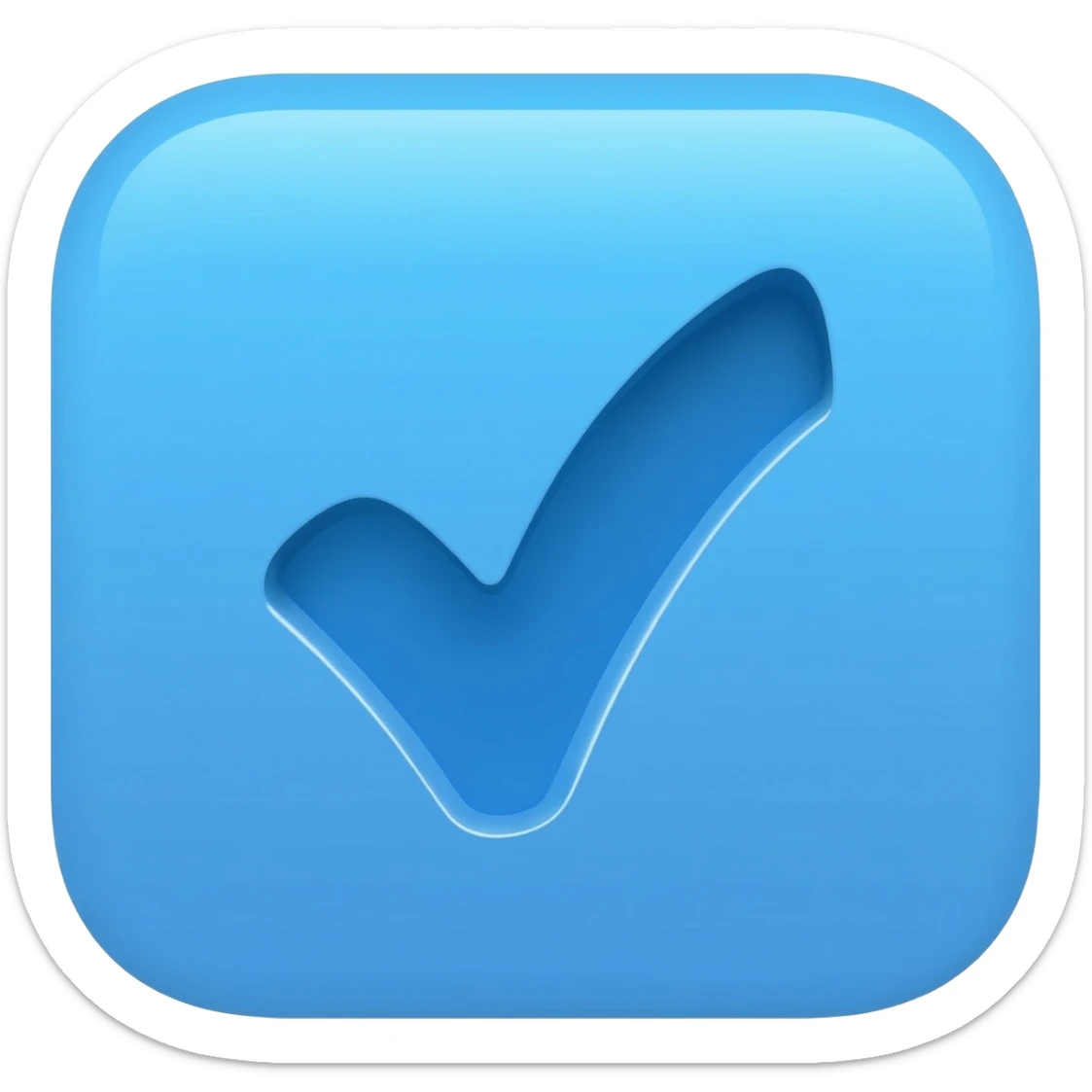 Blue tick sticker