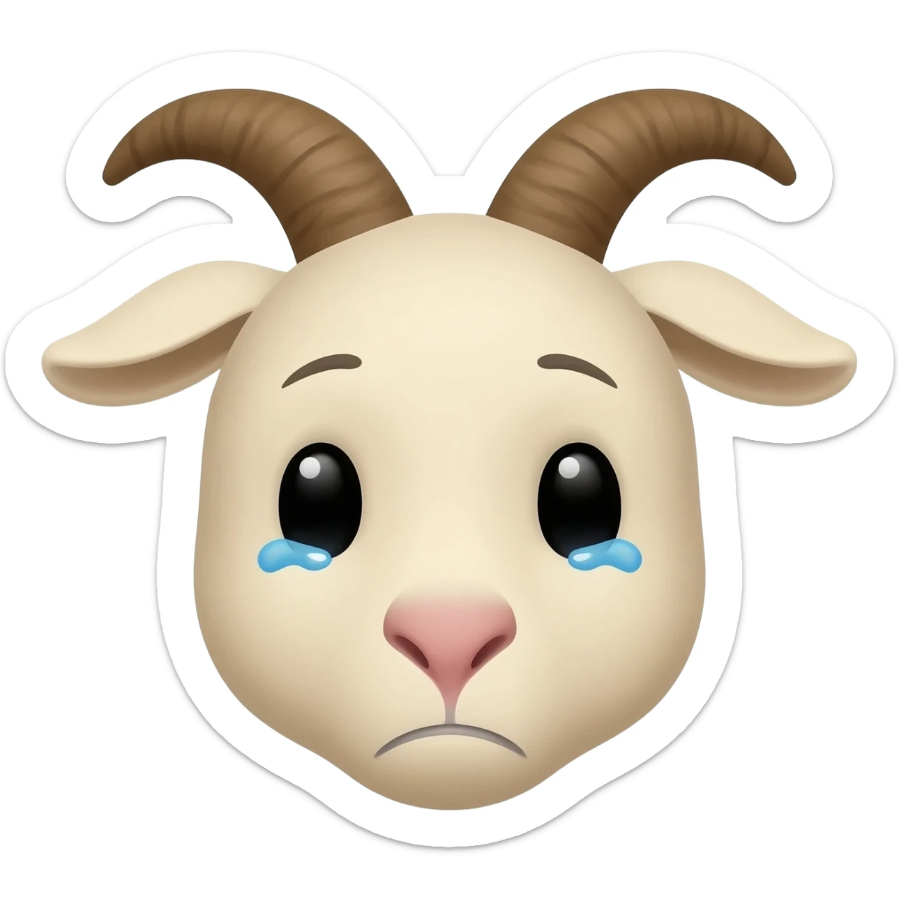 crying goat face sticker