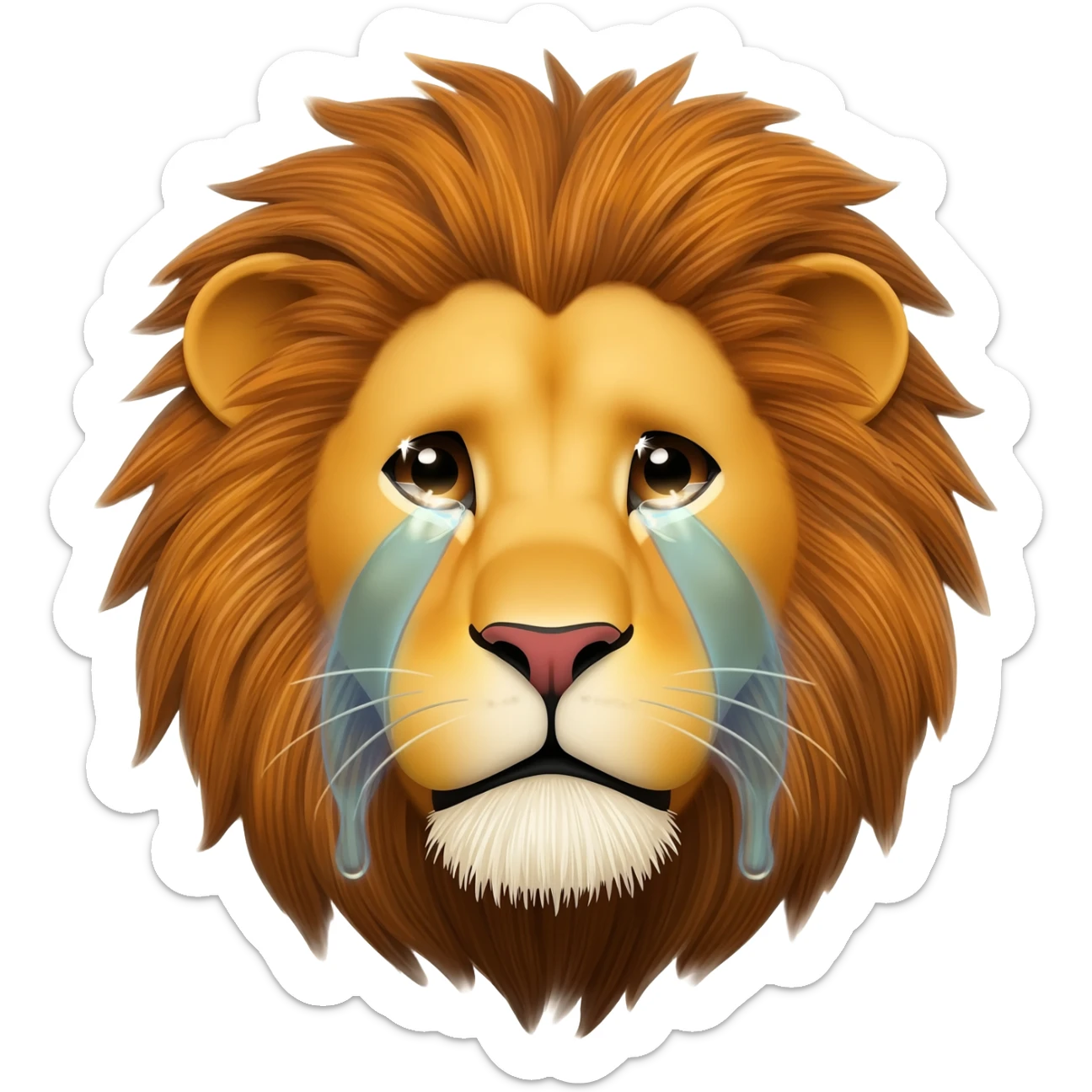 Ağlayan aslan yüzü sticker