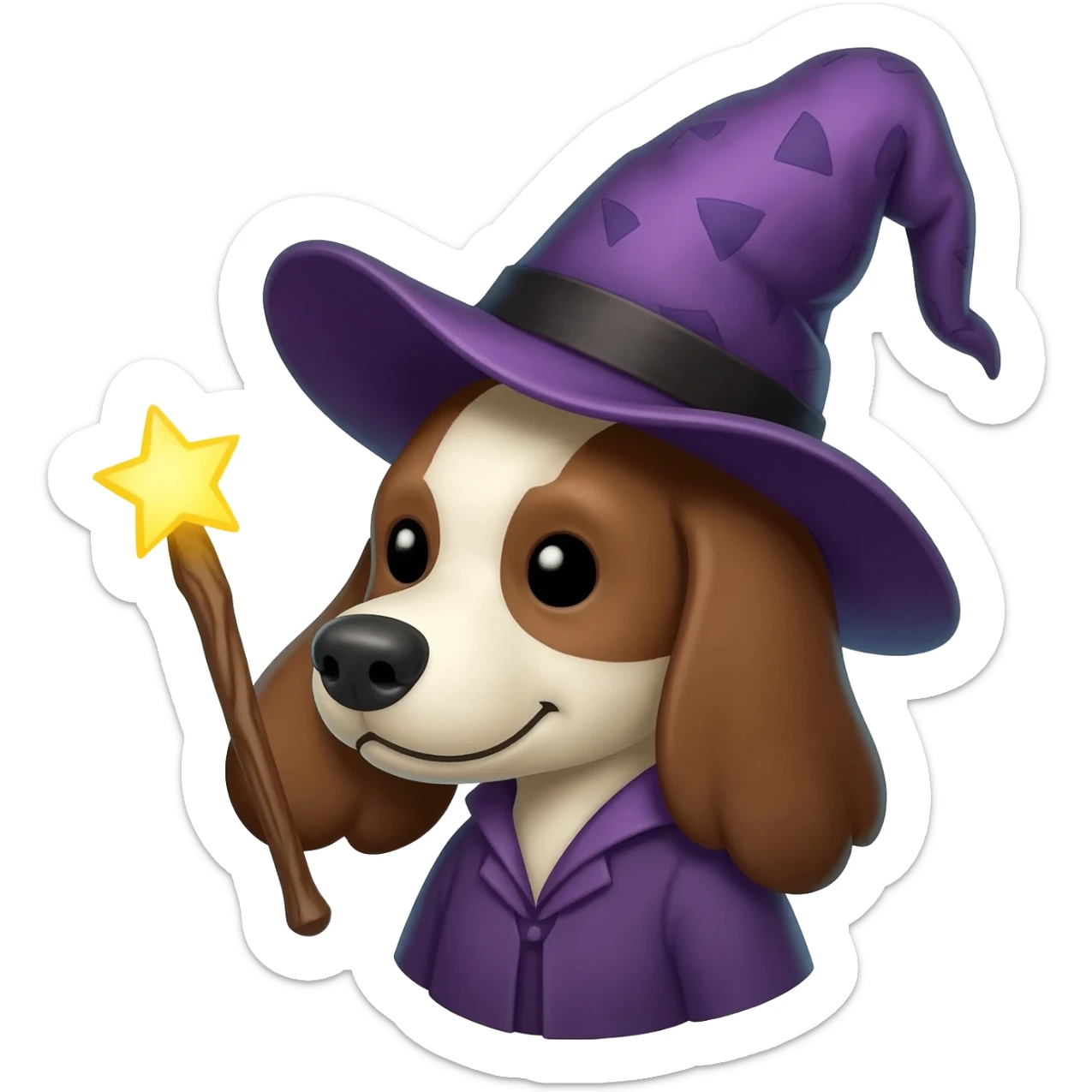 Dog wizard sticker