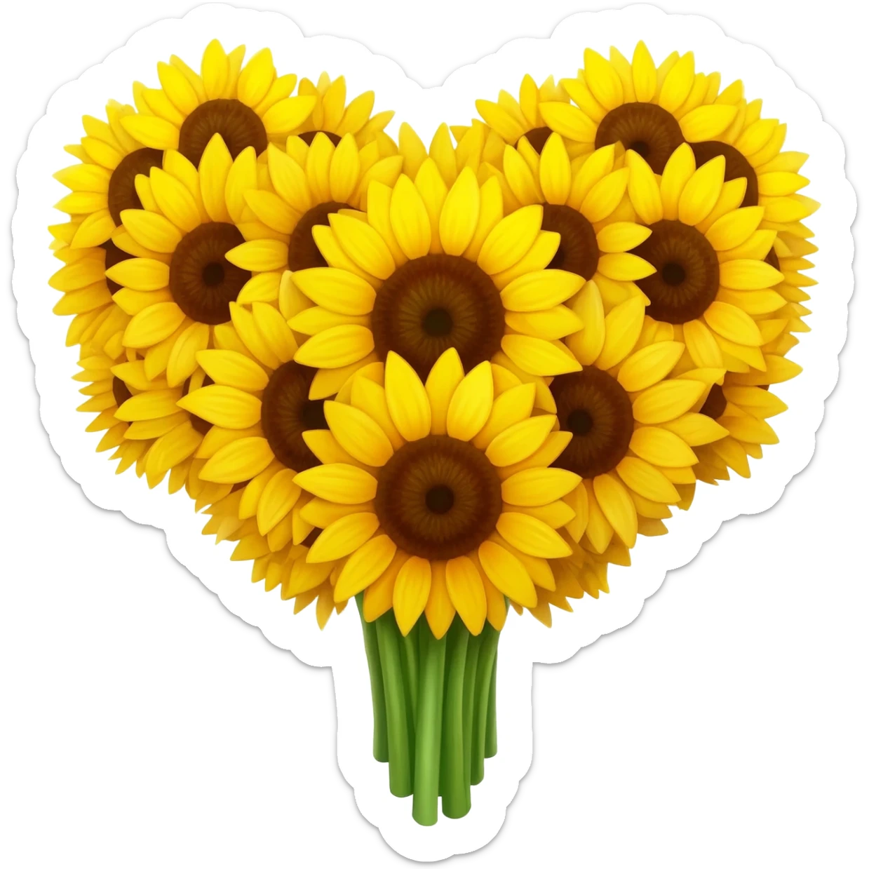 Make me a bouquet of sunflower with heart in the middle sticker