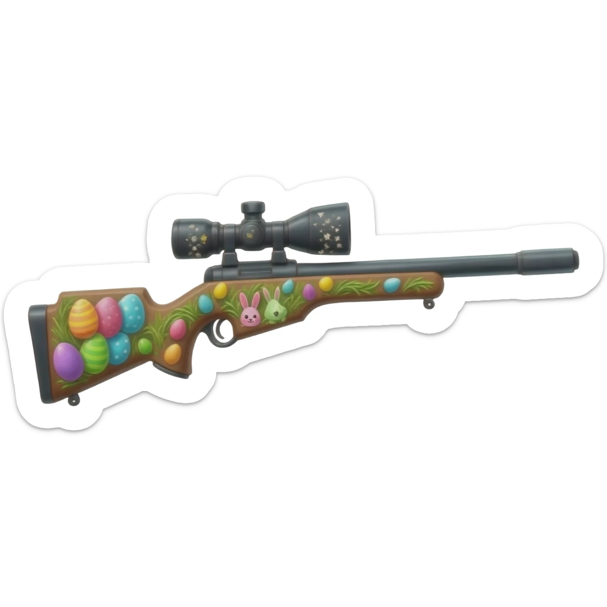 easter theme sniper rifle sticker