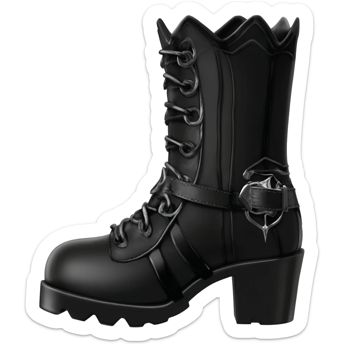 Black edgy gothic aesthetic boots sticker