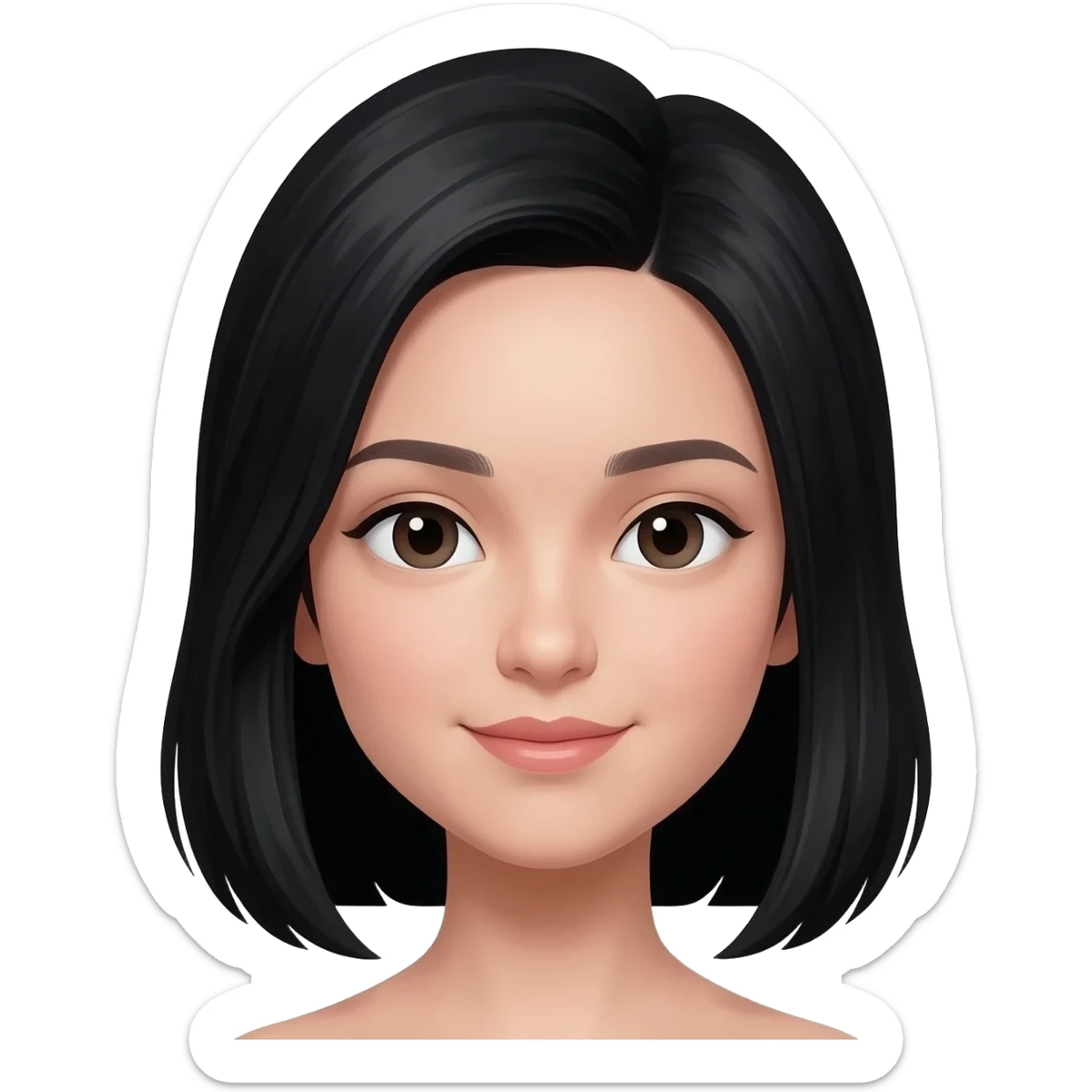 Clean girl с чорним волоссям sticker