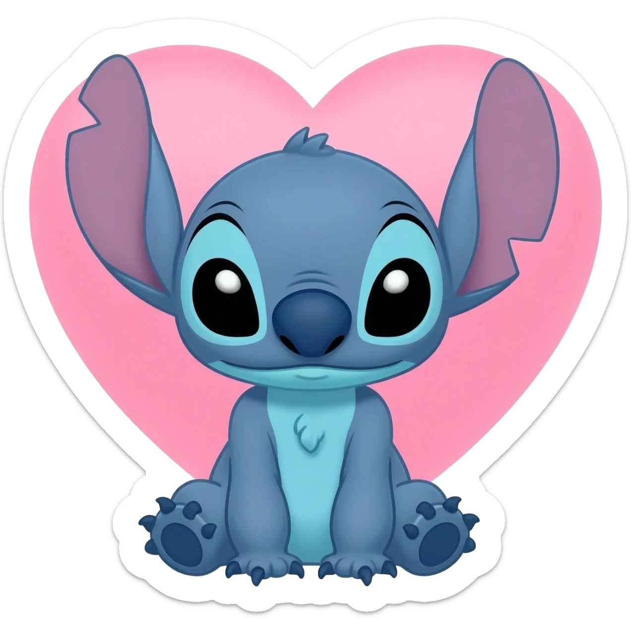 Cute Stitch with a heart sticker