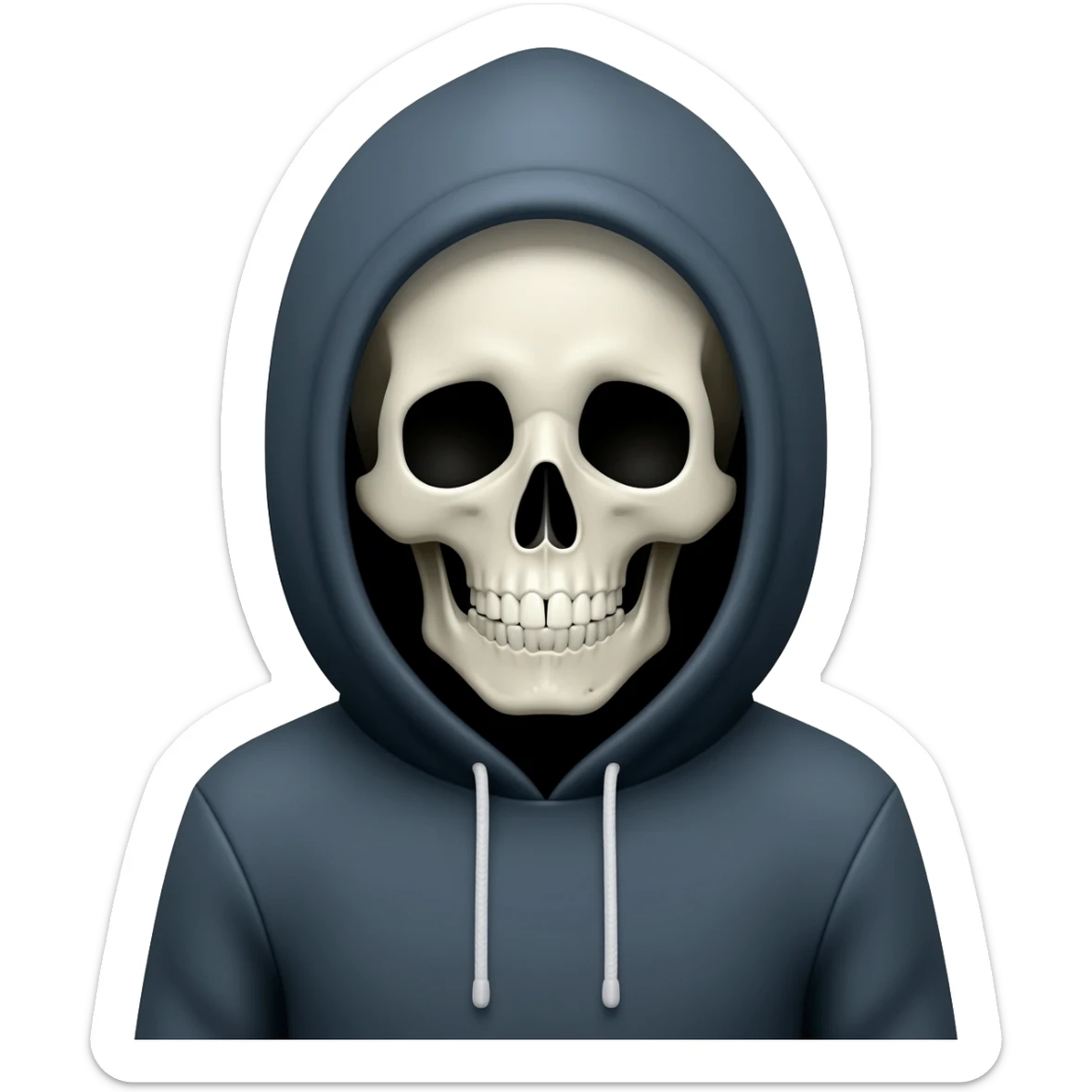 skull in hood funny sticker