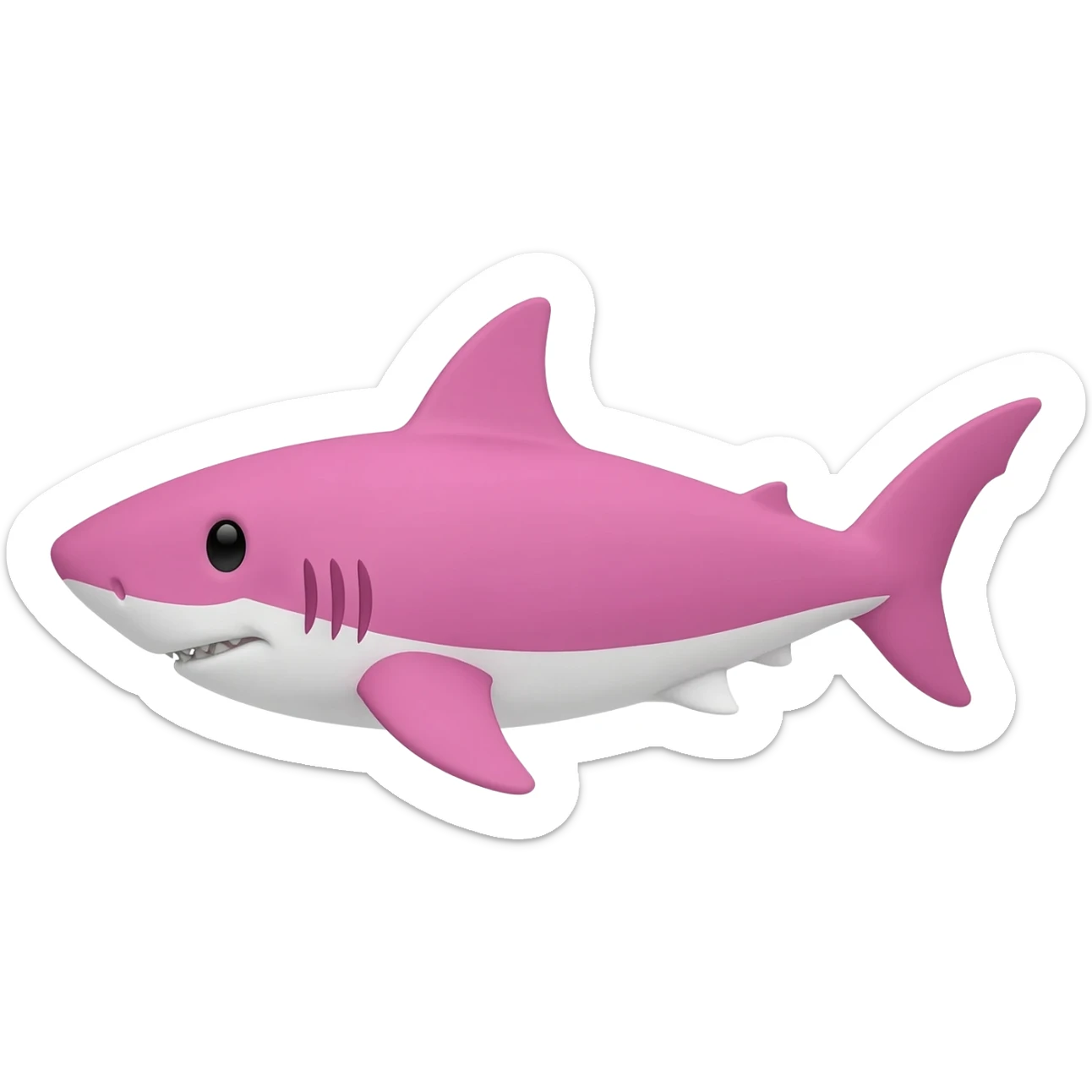 Pink shark sticker