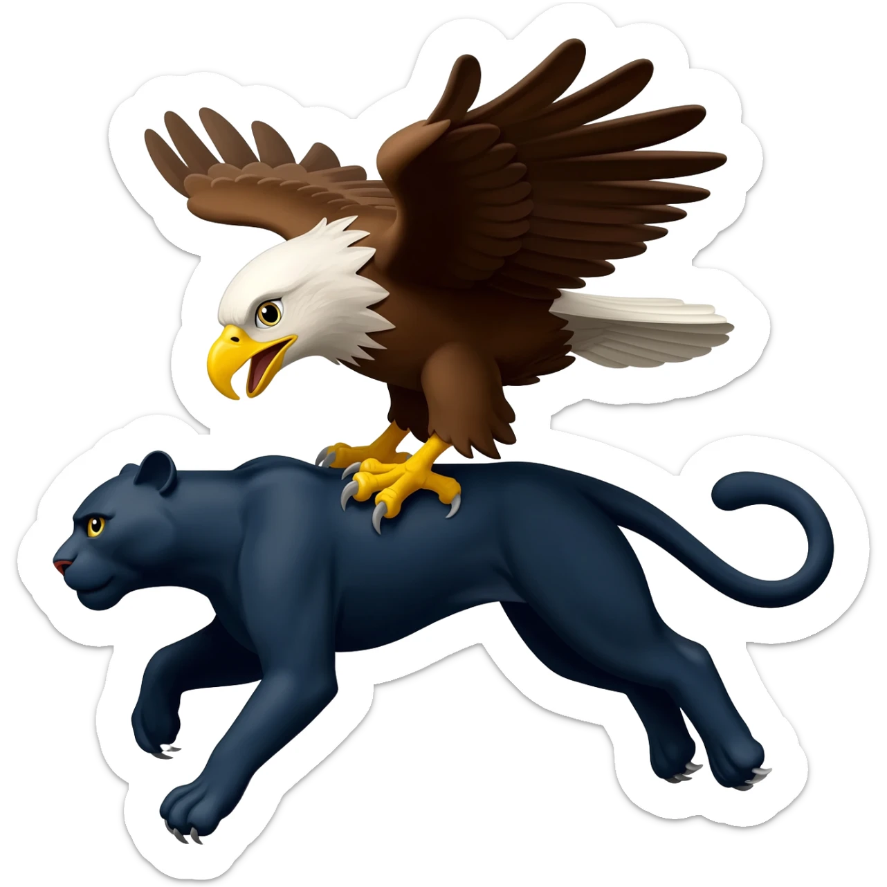 an eagle carrying a panther sticker