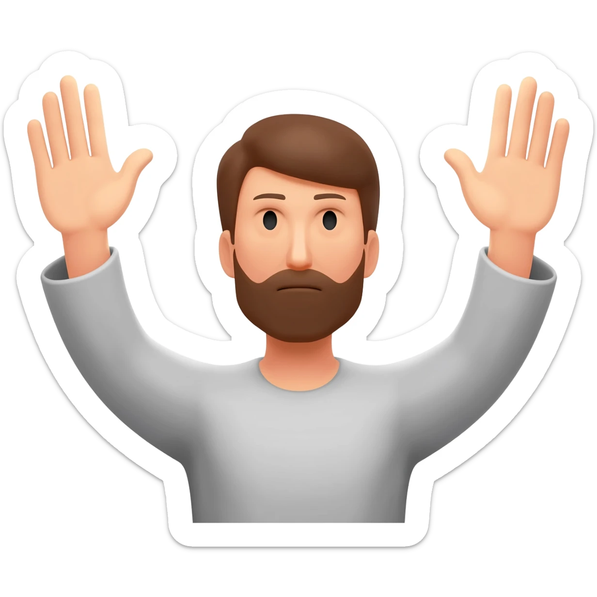Man raising both hands to God sticker