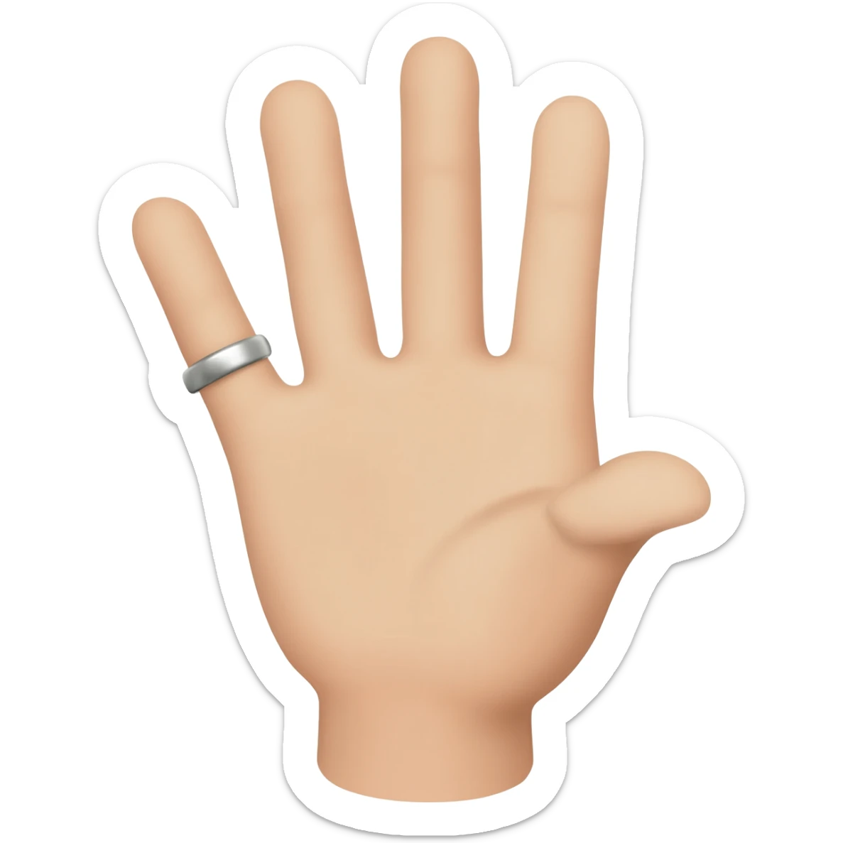 a hand with 3 open fingers and the last 2 fingers closed sticker