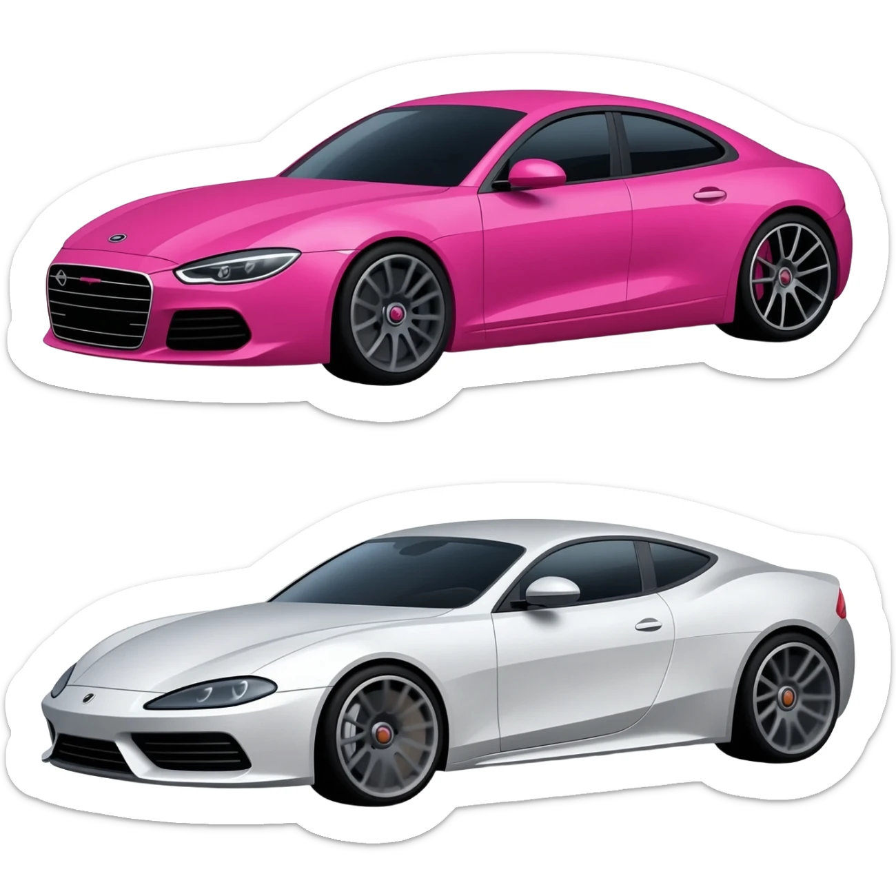 pink, black, and white expensive cars sticker
