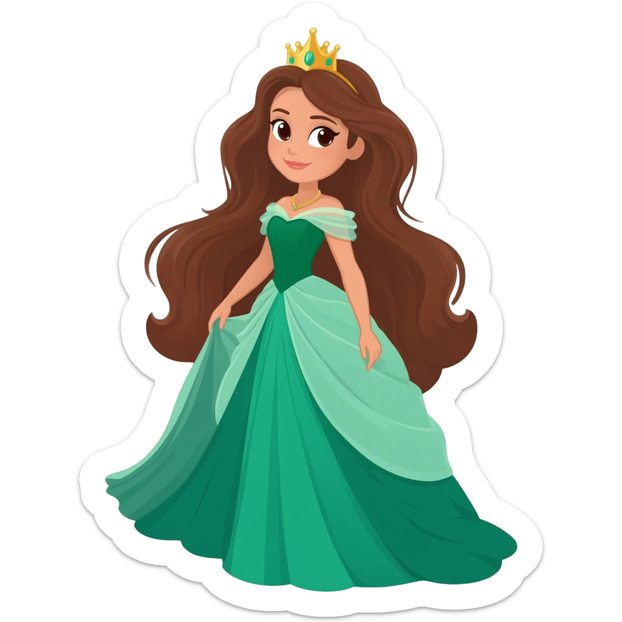 animated brunette princess sticker