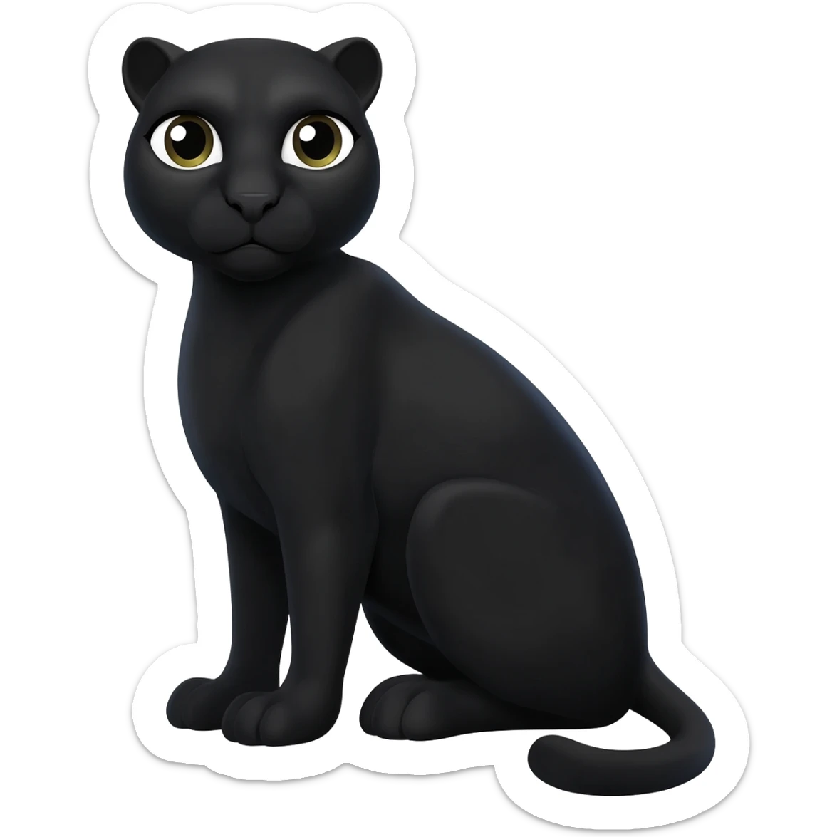 Pantera hembra negra cuerpo completo sentada sticker