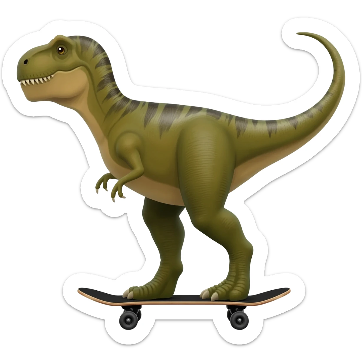 Dinosaur on a skateboard sticker