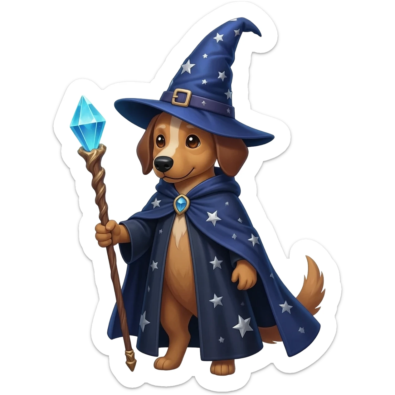 Dog wizard sticker
