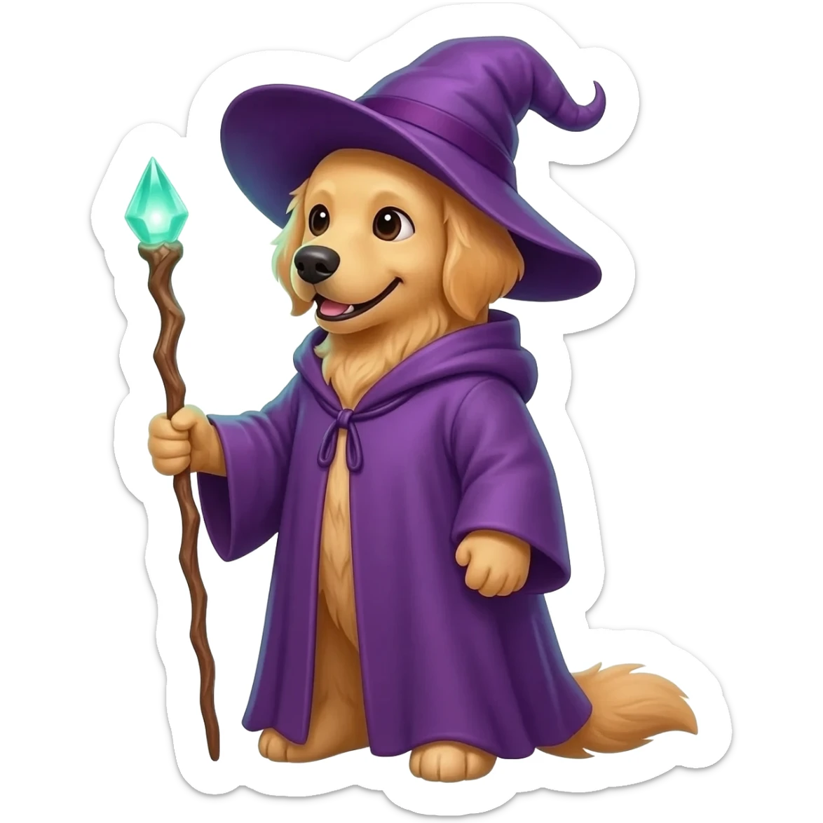 Dog wizard sticker