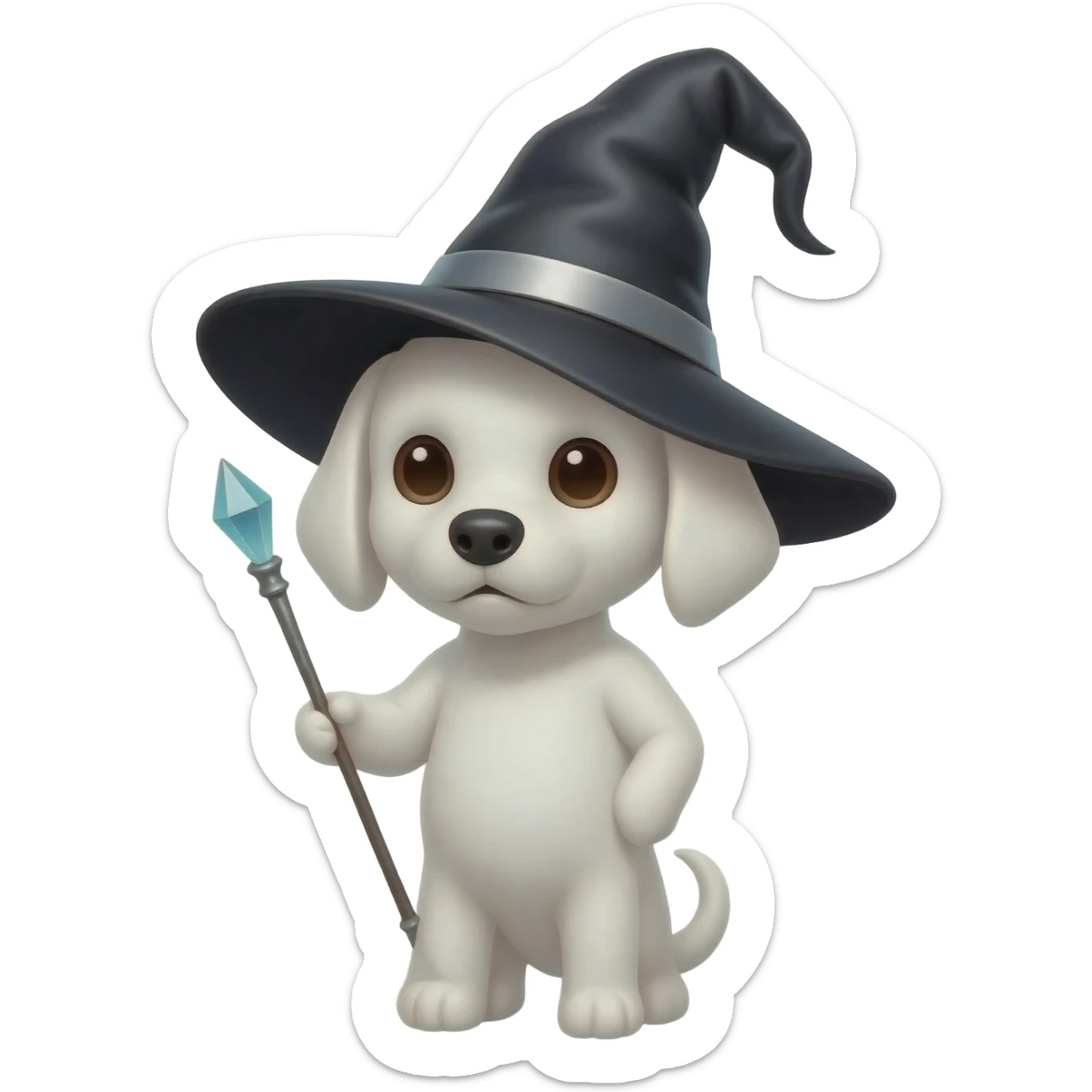Dog wizard sticker