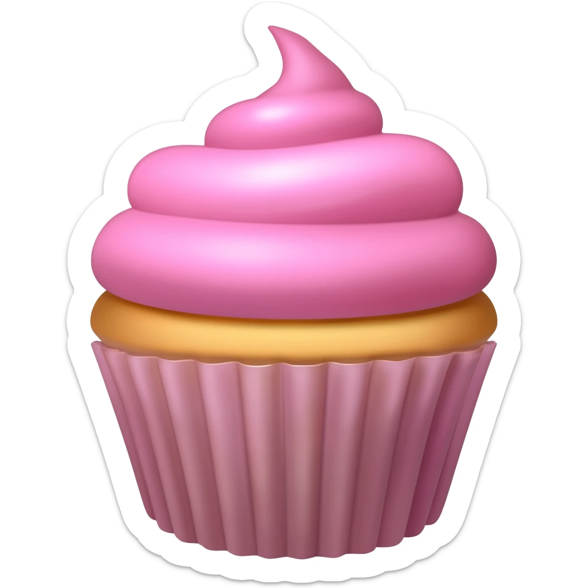 Cupcake with pink icing sticker