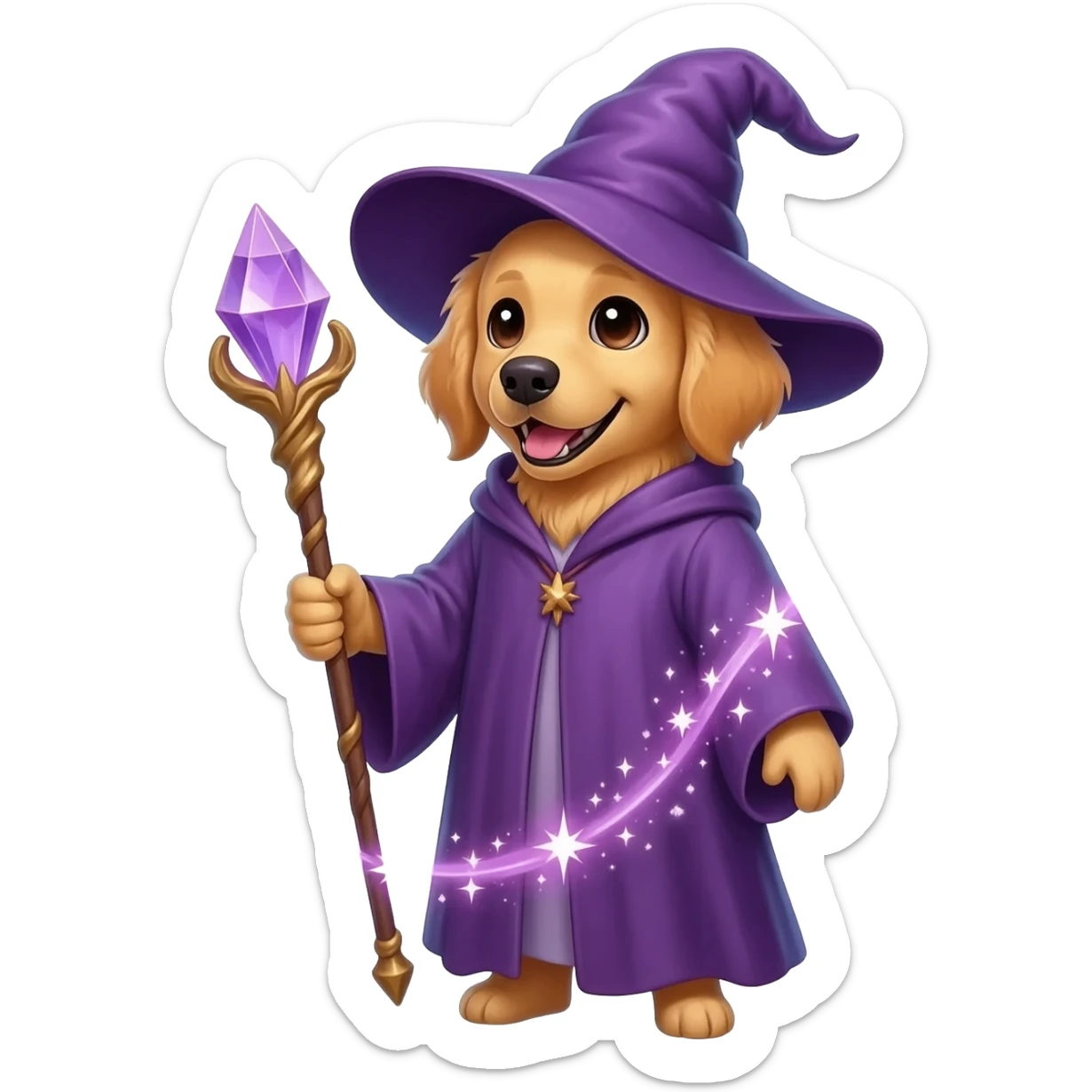 Dog wizard sticker