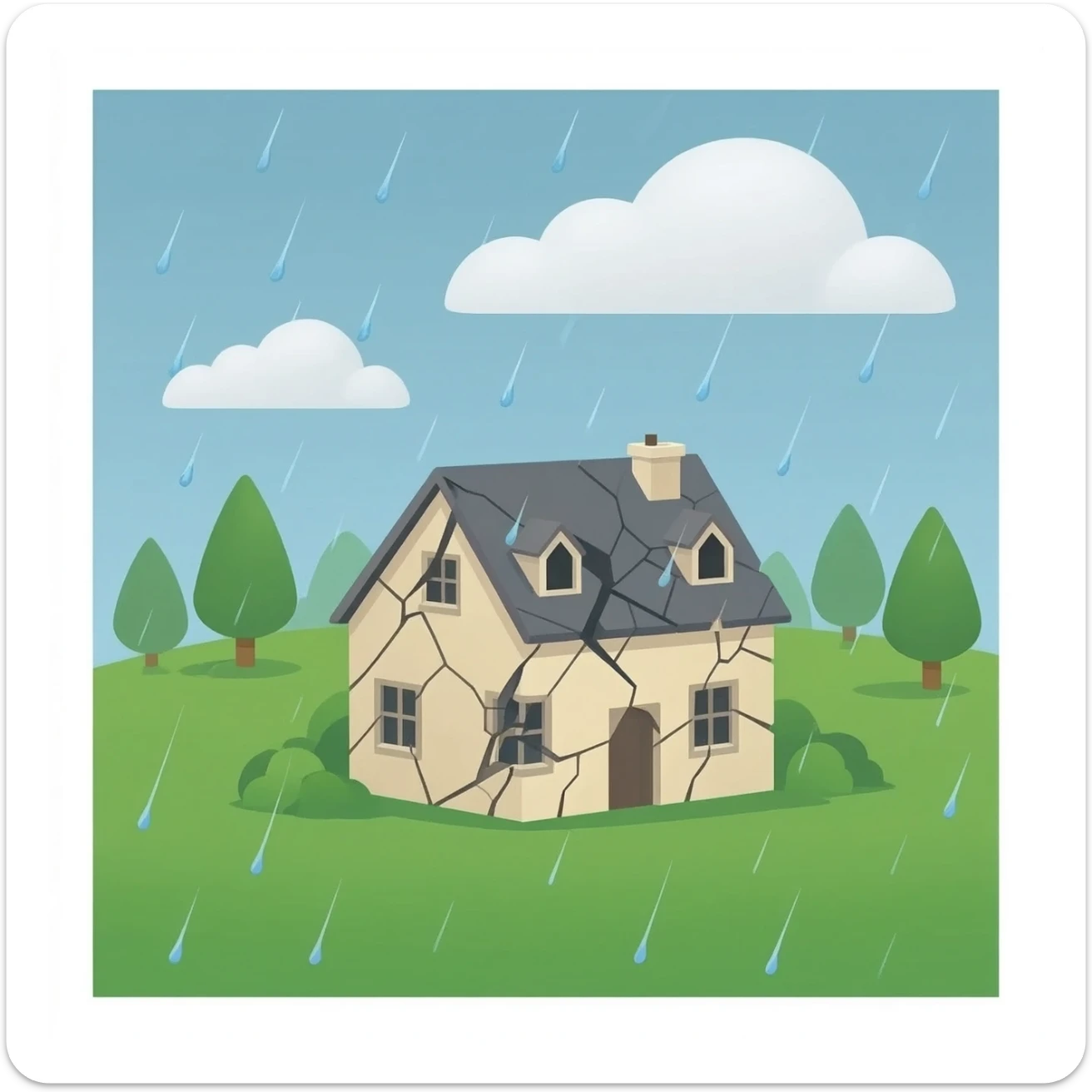 broken house sticker