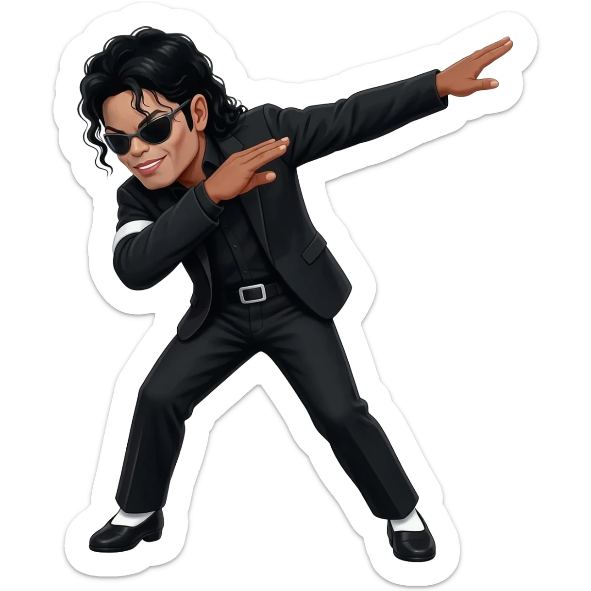 michael jackson dab, dancing legs, wearing black bad outfit sticker