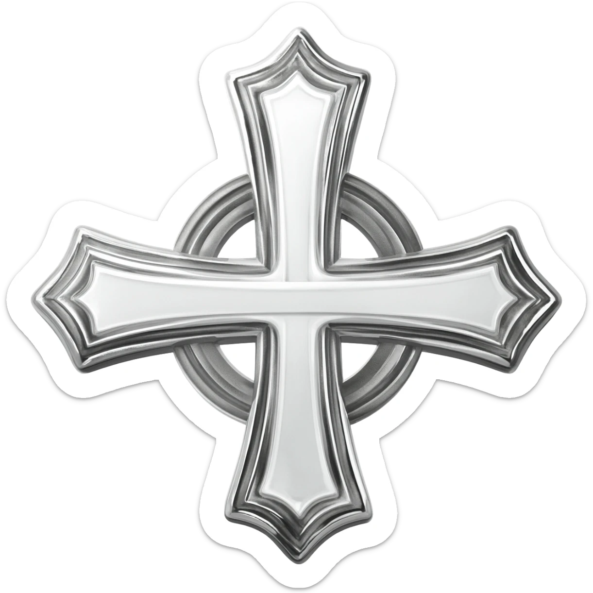 White knights templar cross sticker