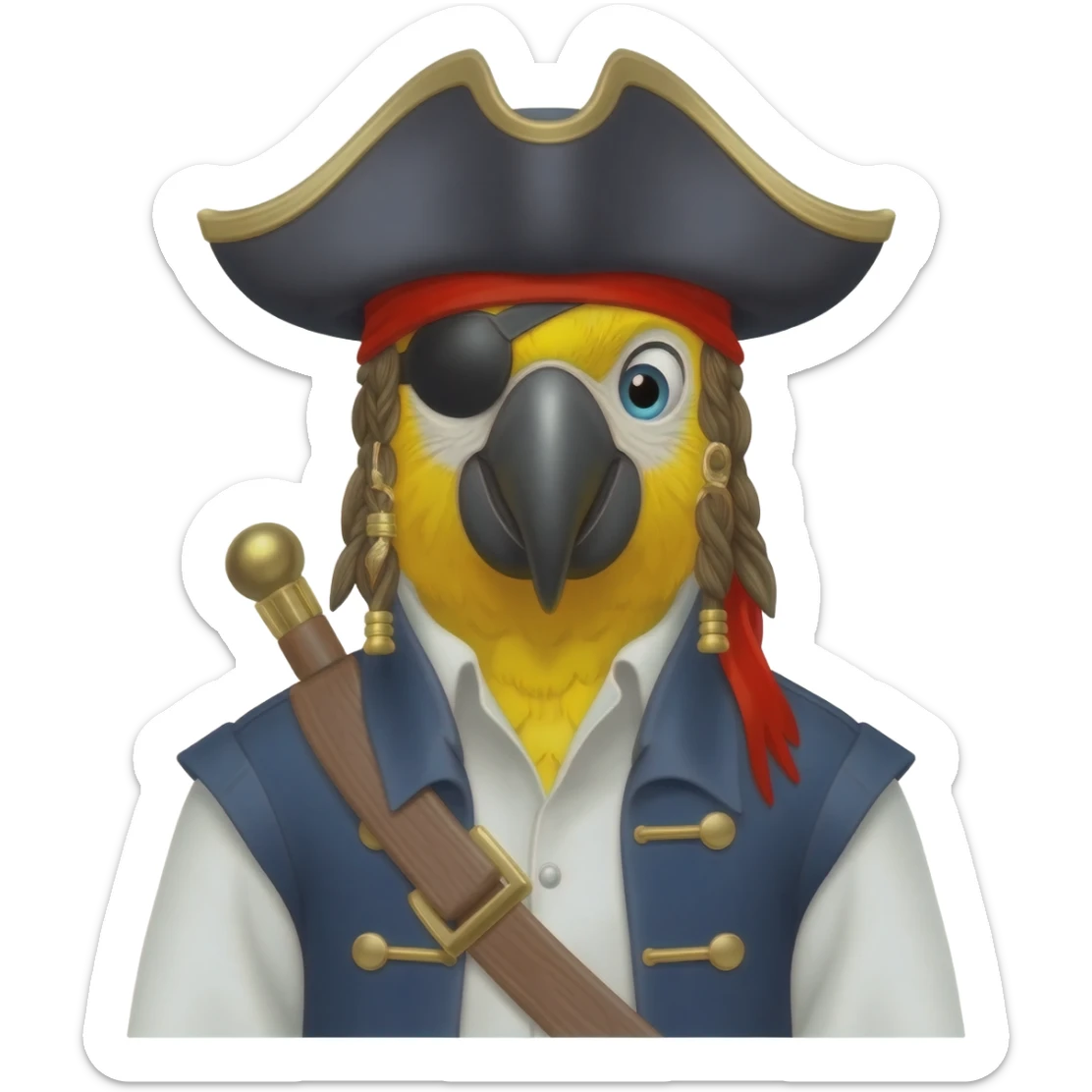 pirate and parrot sticker