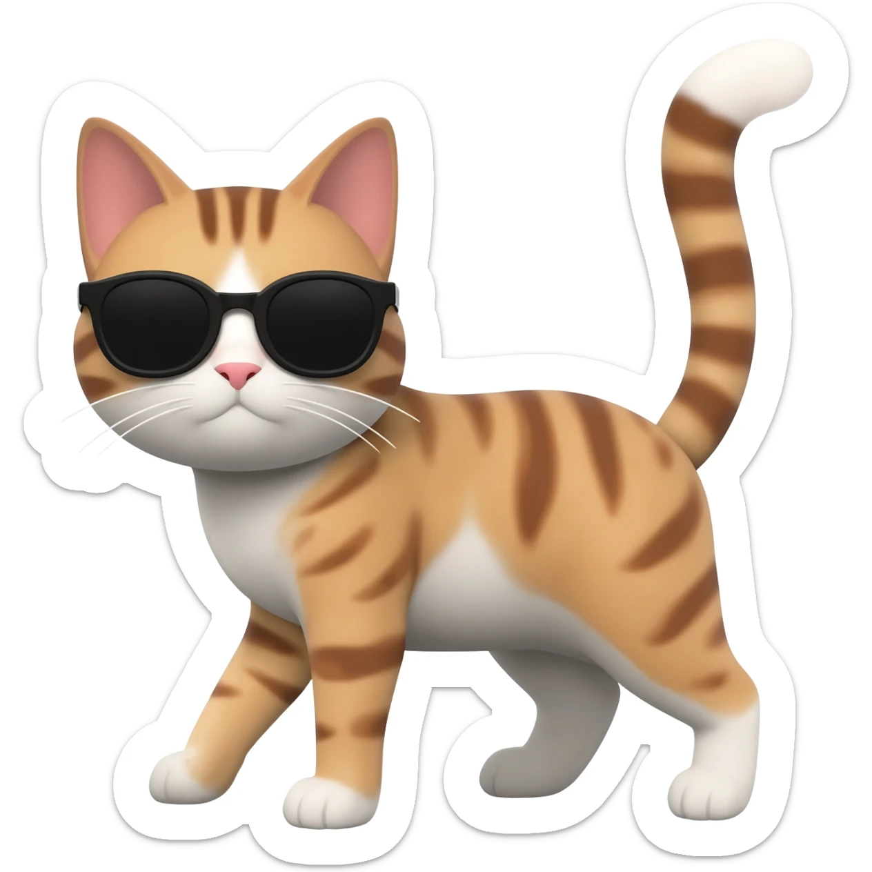 Cat wearing sunglasses sticker